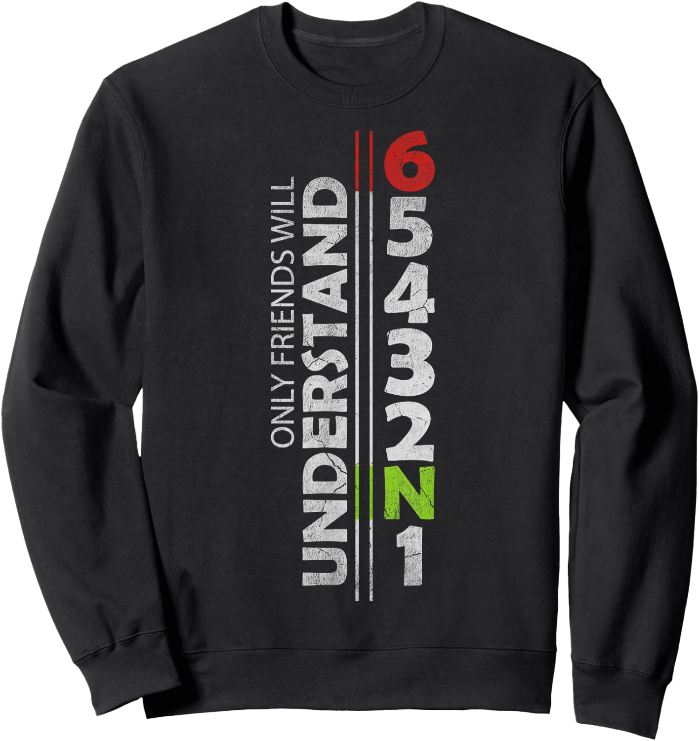1N23456 Gear 1 Down 5 up Motorcycle Gear Sweatshirt - Sweatshirt | Black