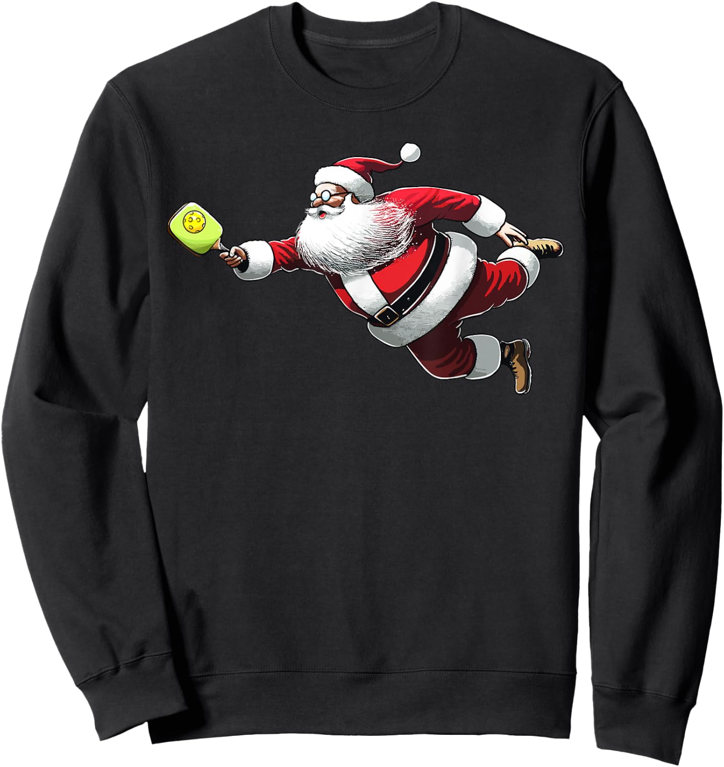Funny Pickleball Lover Christmas Santa Claus Men Women Sweatshirt - Sweatshirt | Black