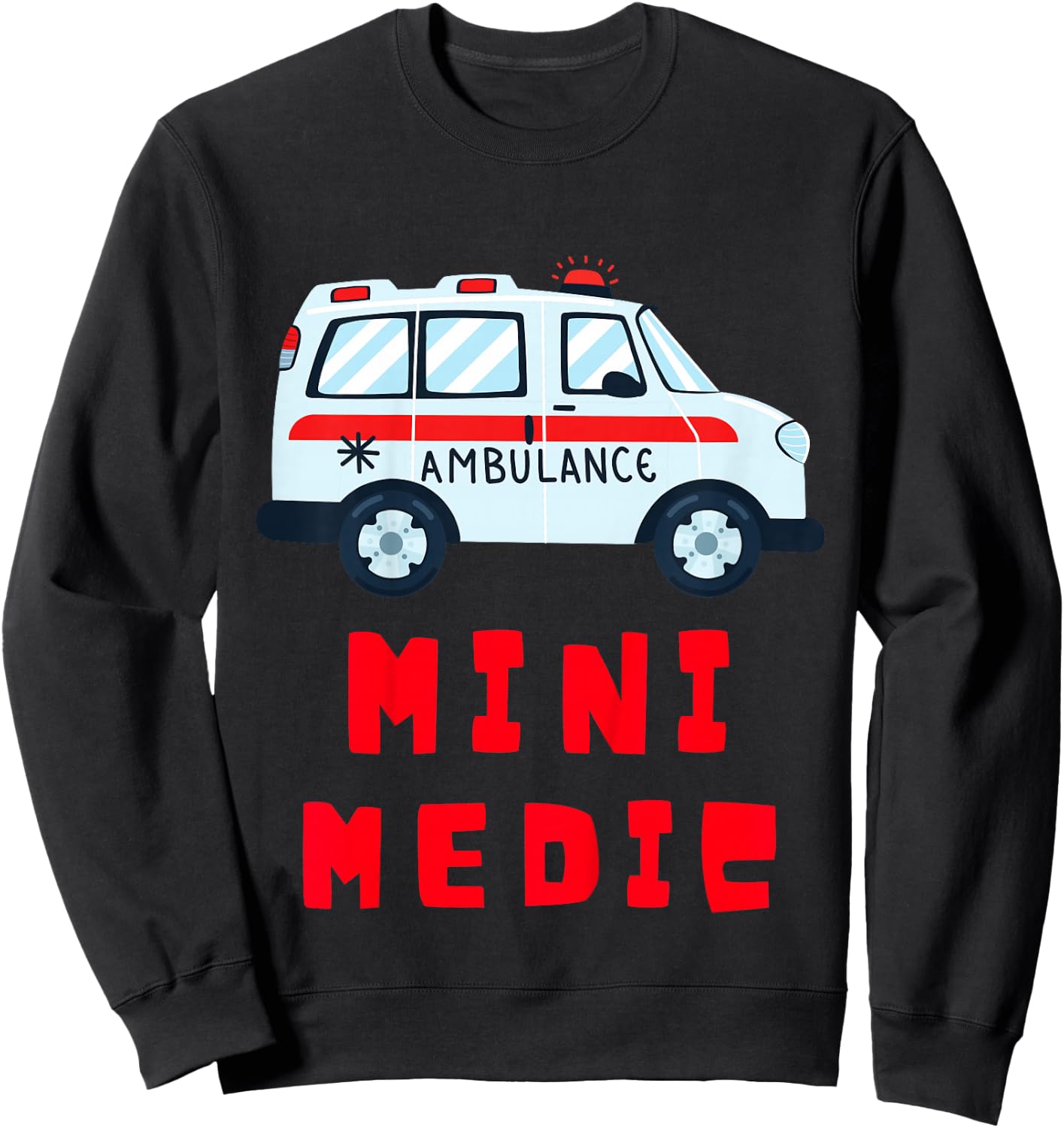Mini Medic Paramedic Toddler First Responders EMT Kids Sweatshirt - Sweatshirt | Black