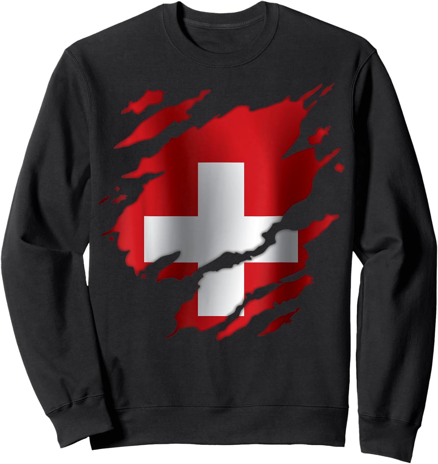 Switzerland Swiss Flag Heritage Sweatshirt - Sweatshirt | Black