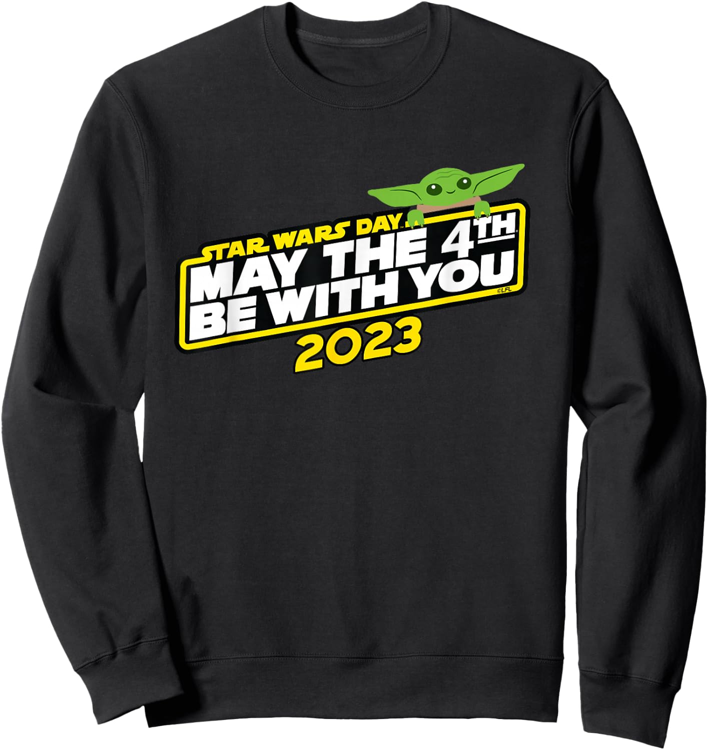 Star Wars Day May the 4th Be With You 2023 Logo Grogu Sweatshirt - Sweatshirt | Black