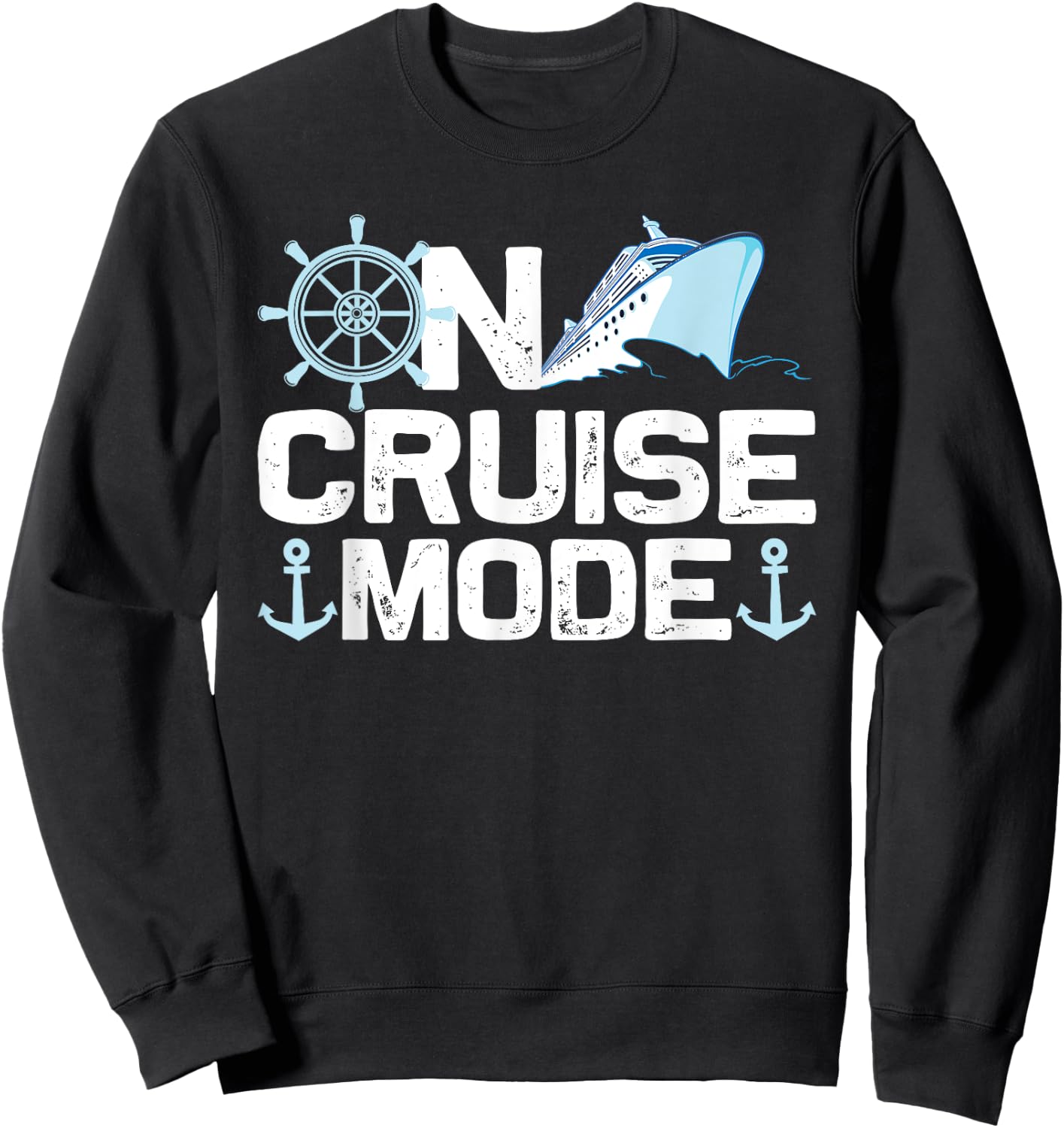 Cool Cruising Women Vacay Mode Cruise Vacation Trip Sweatshirt - Sweatshirt | Black