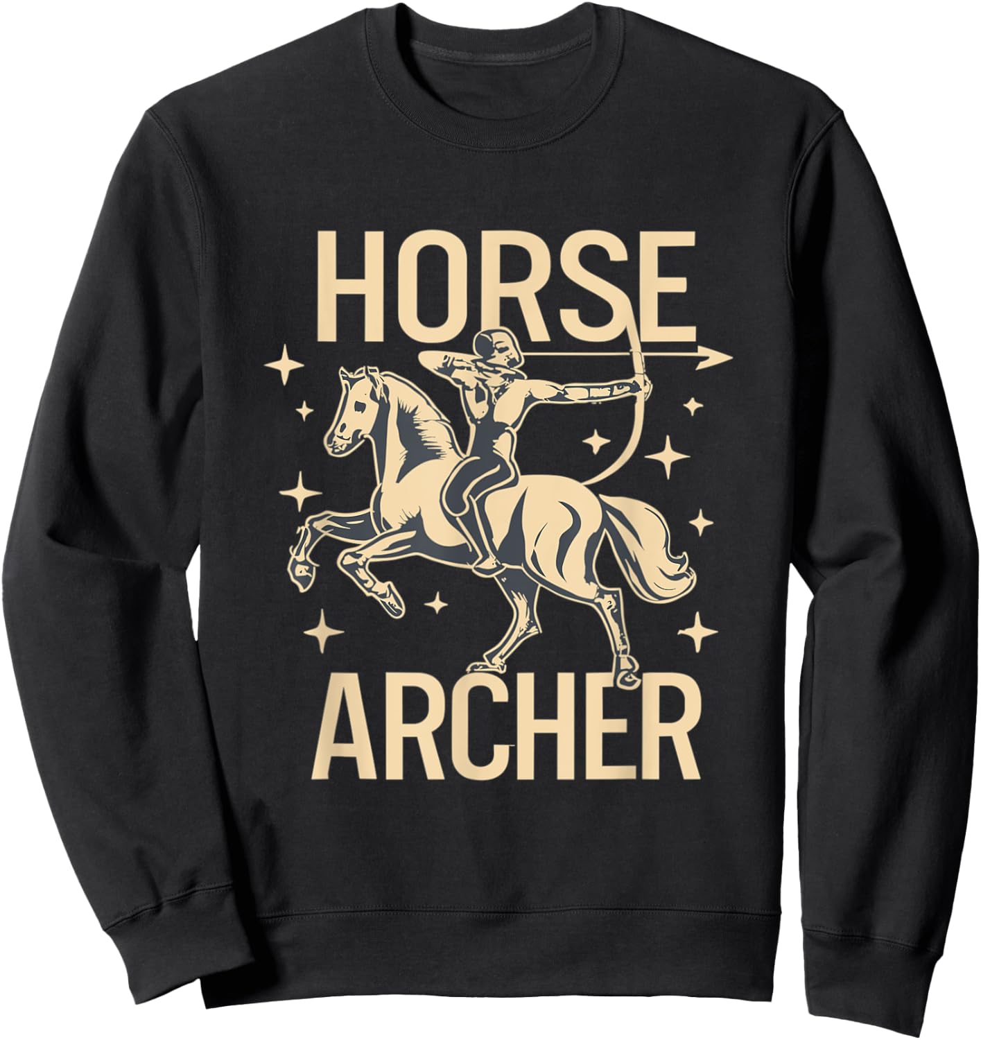 Horse Lover Retro Bow Mounted Archery Horse Archer Sweatshirt - Sweatshirt | Black