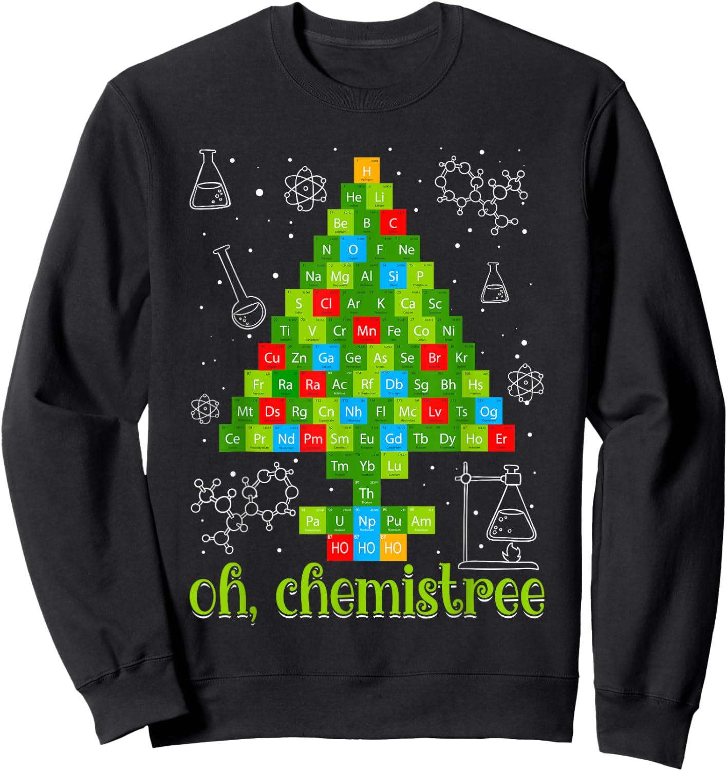 Science Christmas Oh Chemist Tree Chemistree Chemistry Sweatshirt - Sweatshirt | Black