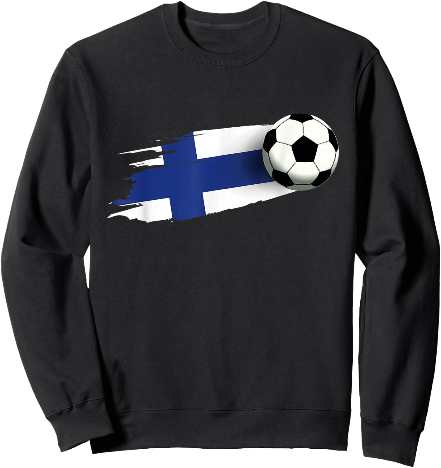 Finland Flag Jersey Finnish Soccer Team Finnish Sweatshirt - Sweatshirt | Black