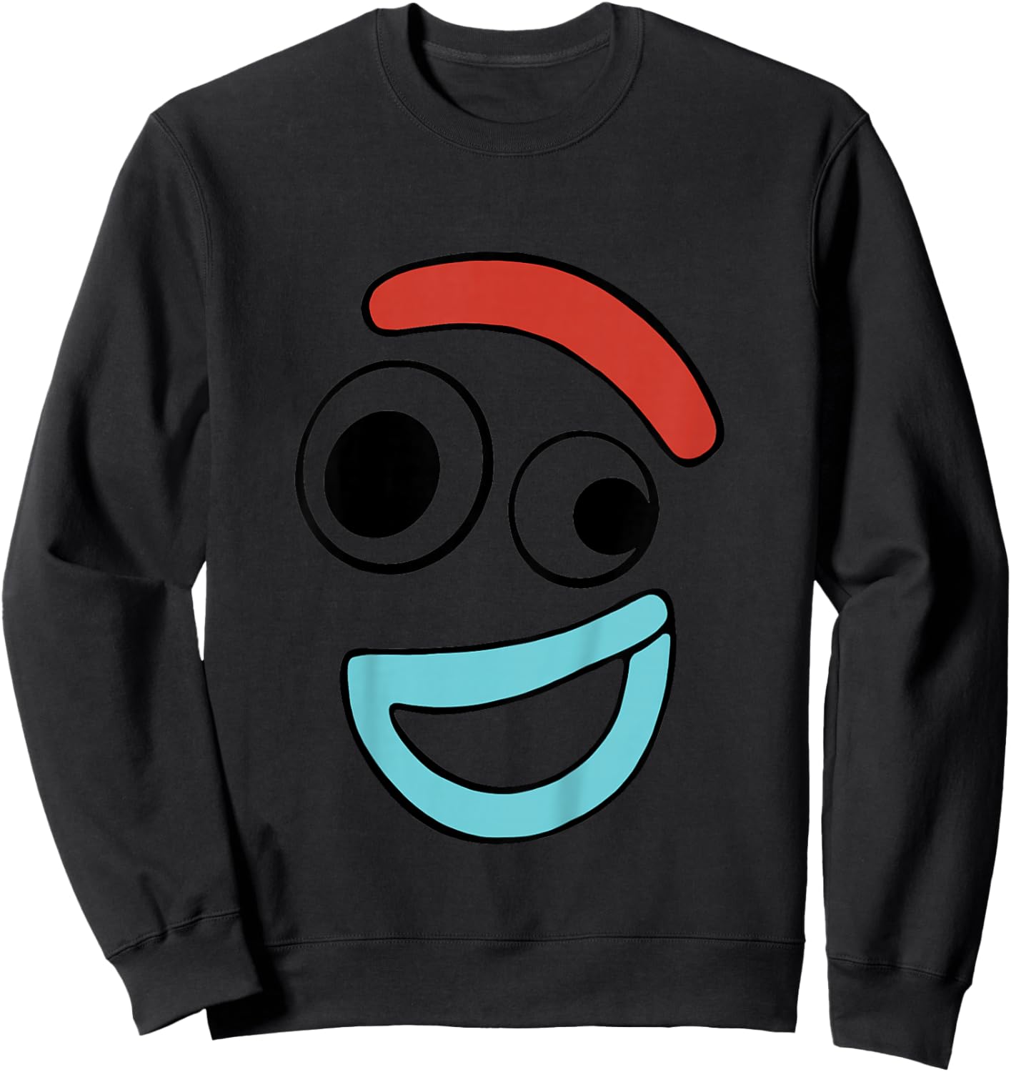 Kids Disney Pixar Toy Story 4 Forky Big Face Smile Toddler Sweatshirt - Sweatshirt | Black