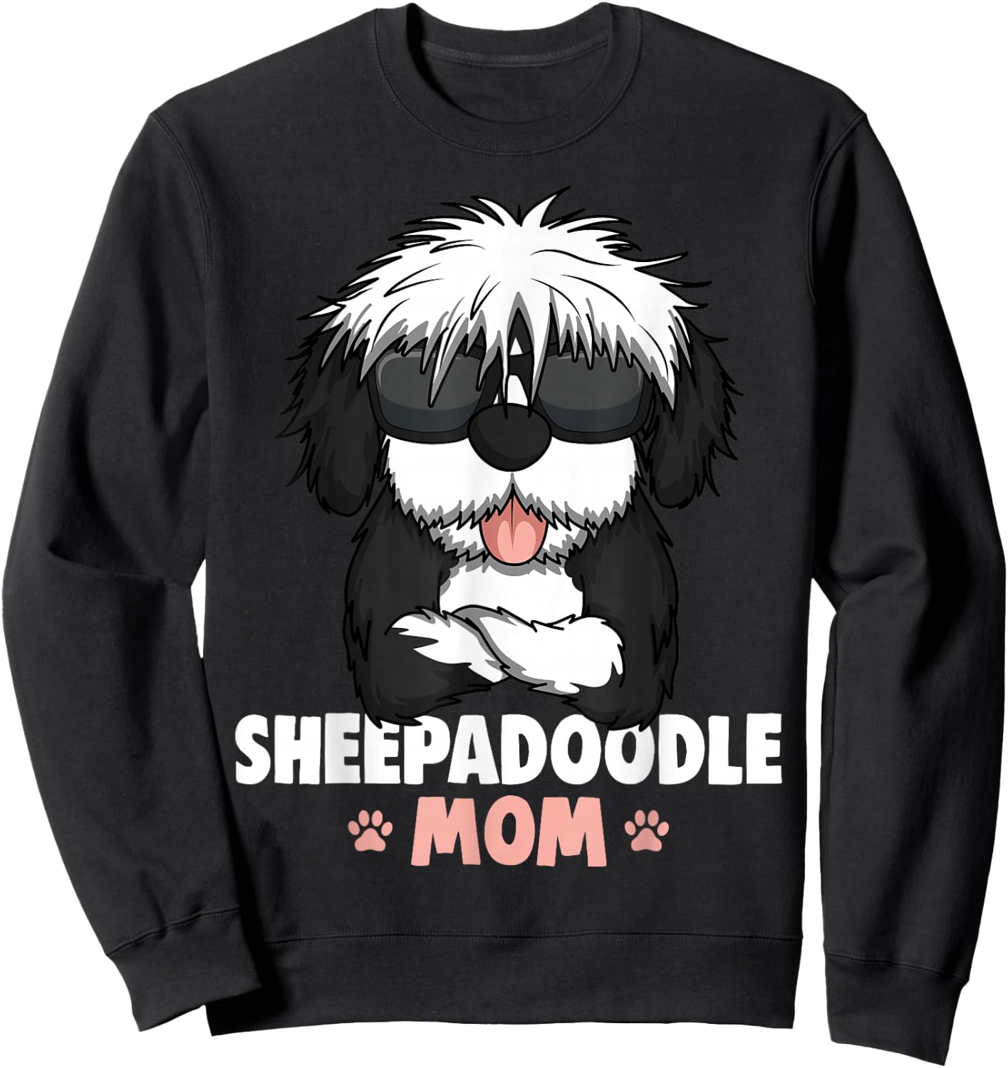 Sheepadoodle Mom Dog Sweatshirt - Sweatshirt | Black