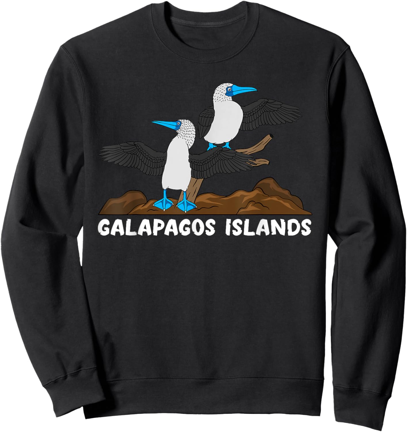 Galapagos Islands Seabirds Blue-footed Booby Blue Feet Bird Sweatshirt - Sweatshirt | Black