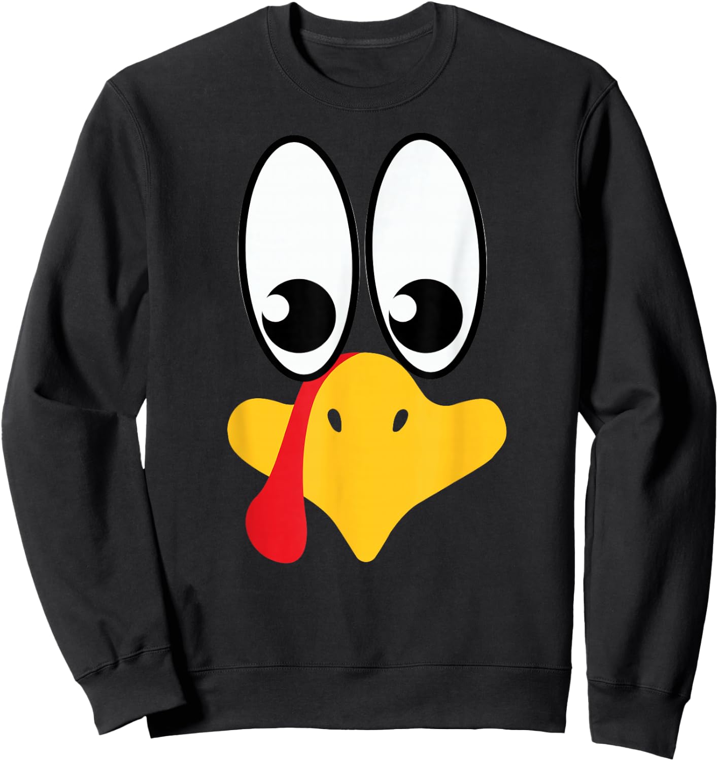 Silly Turkey Face Thanksgiving Shirt, Funny Thanksgiving Sweatshirt - Sweatshirt | Black
