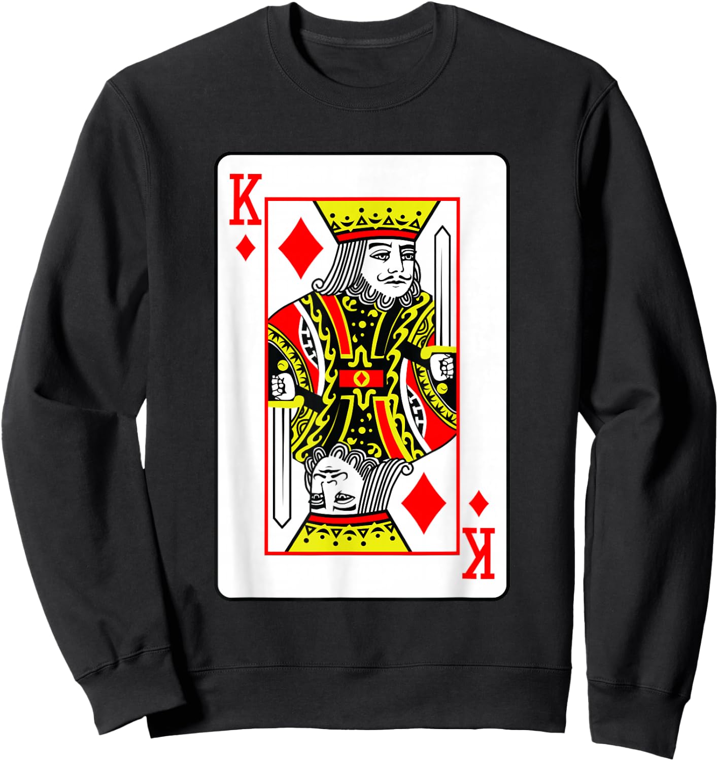 King Of Diamonds Poker Card Games Playing Cards Black Jack Sweatshirt - Sweatshirt | Black