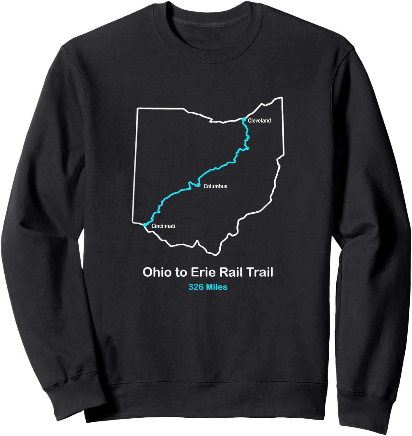 Route Map of the Ohio to Erie Rail Trail Sweatshirt - Sweatshirt | Black