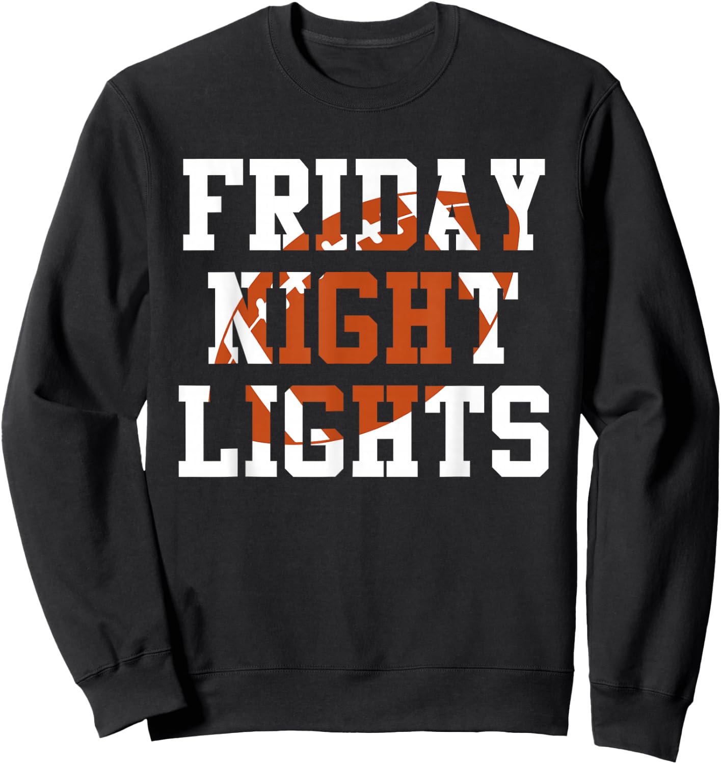 Vintage Retro Friday Night Lights Football Player Fans Sweatshirt - Sweatshirt | Black