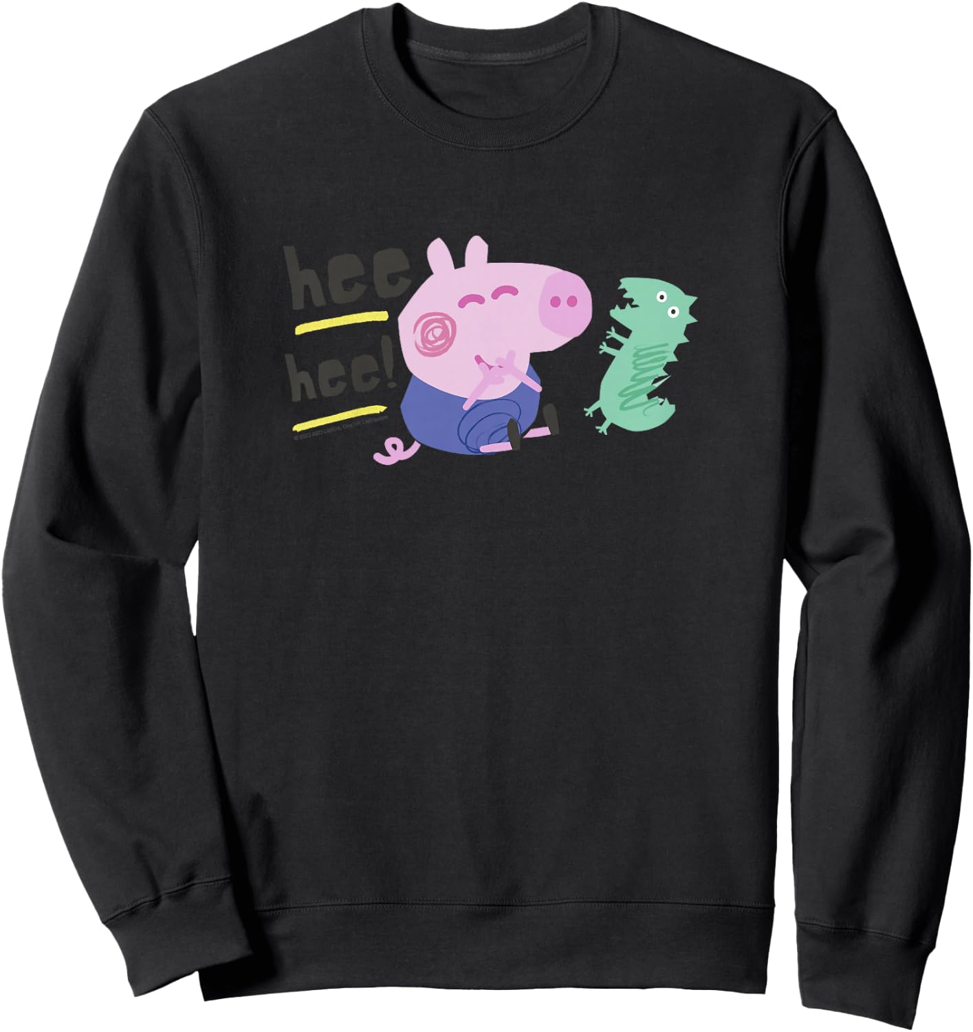 Peppa Pig HEE HEE! George Playing with Mr. Dinosaur Sweatshirt - Sweatshirt | Black
