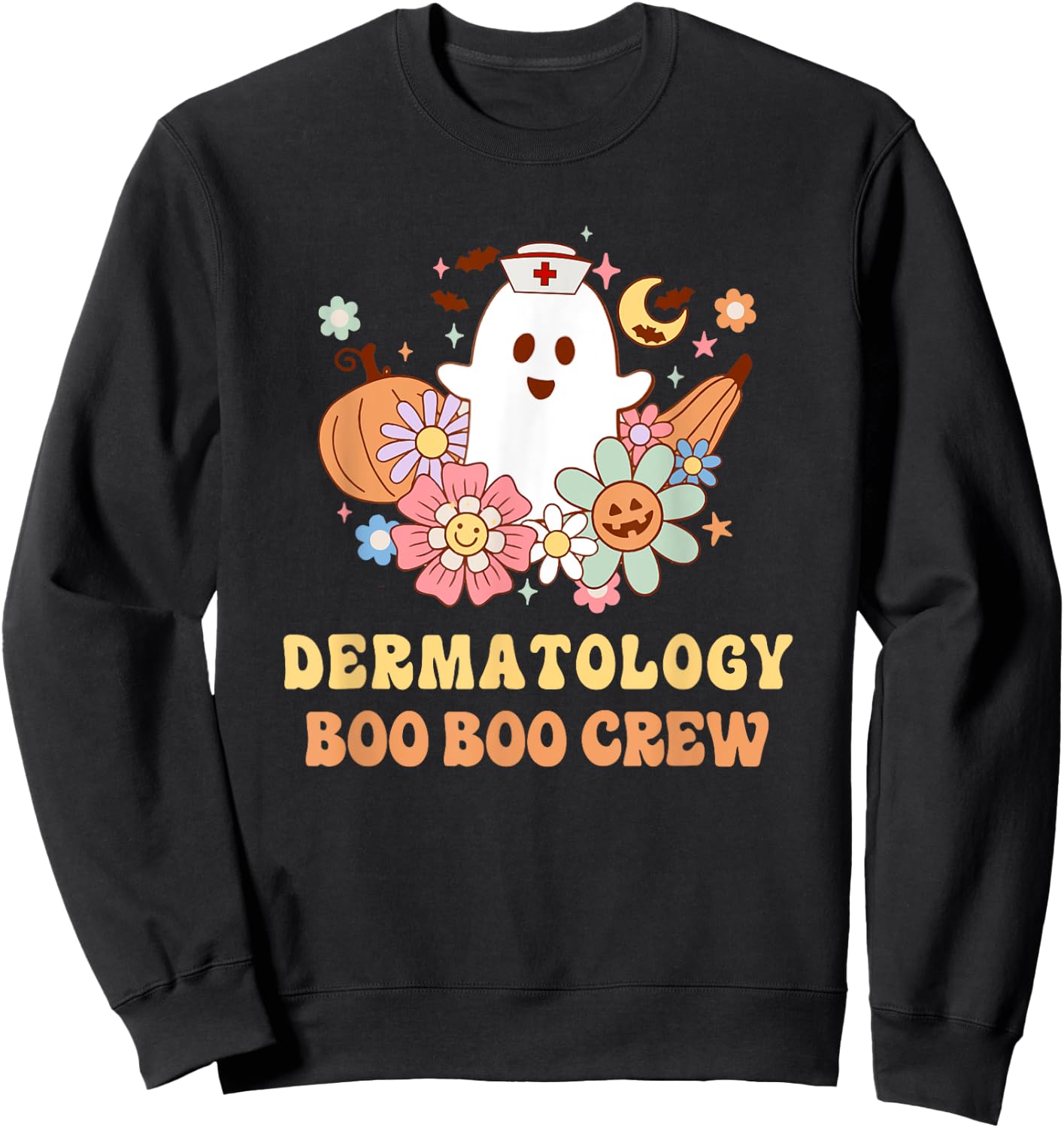 Dermatology Boo Boo Crew Nurse Halloween Sweatshirt - Sweatshirt | Black