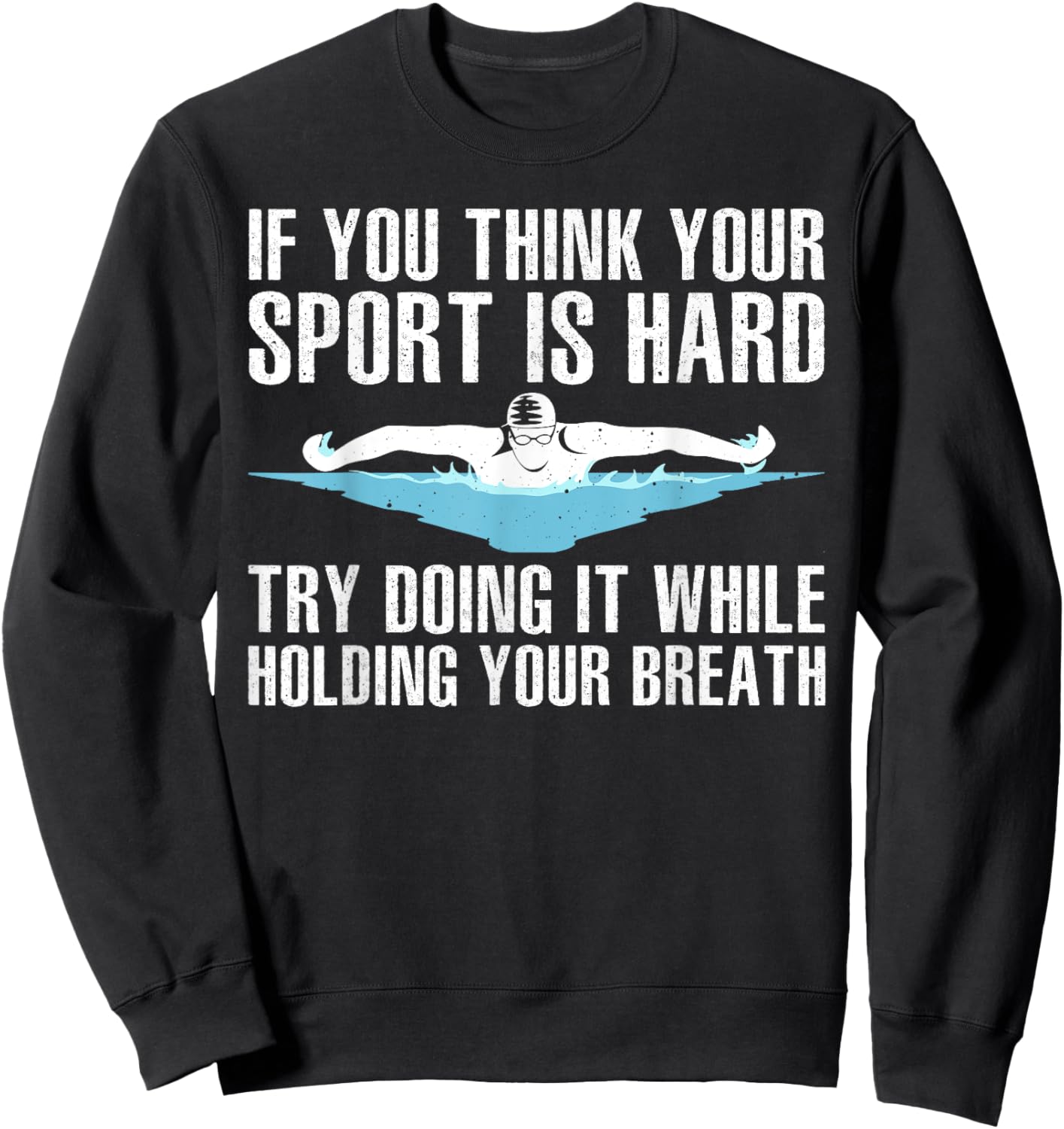 Funny Swimming Art Women Swimmer Swim Coach Training Sweatshirt - Sweatshirt | Black