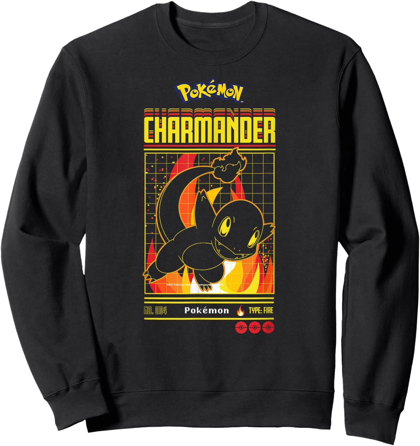 Pokémon - Charmander Retro Gamer Sweatshirt - Sweatshirt | Black