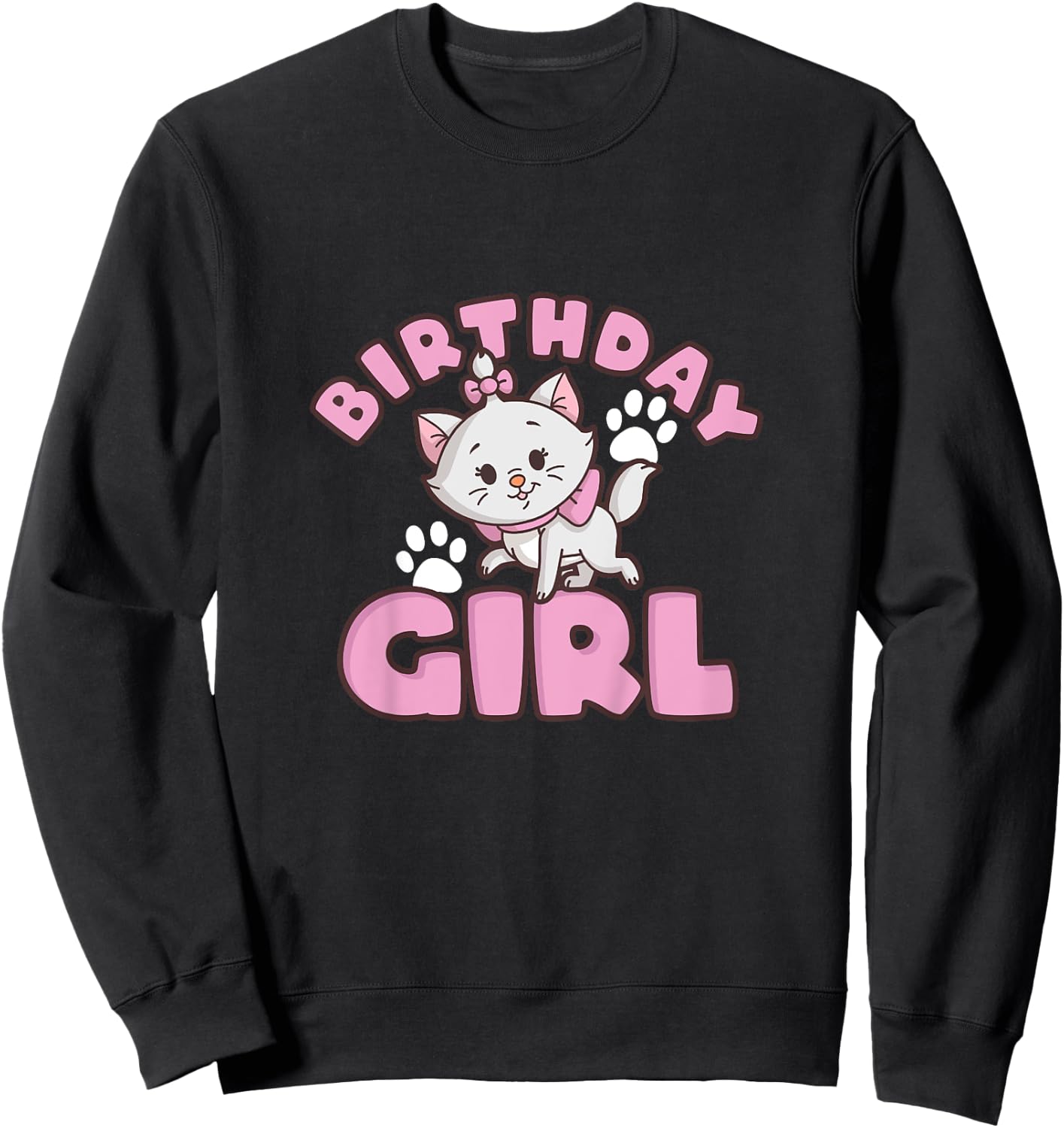 Kids Disney The Aristocats Birthday Girl Cute Marie Logo Youth Sweatshirt - Sweatshirt | Black