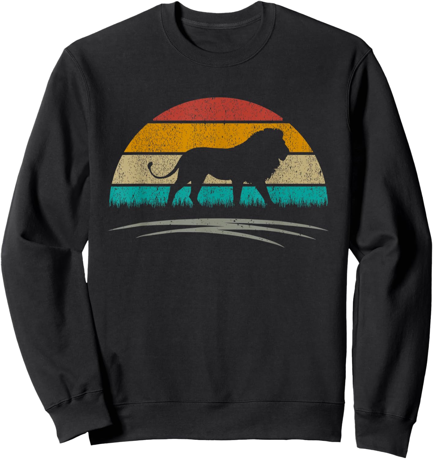 Cute Lion Retro Vintage Lover Lion Sweatshirt - Sweatshirt | Black