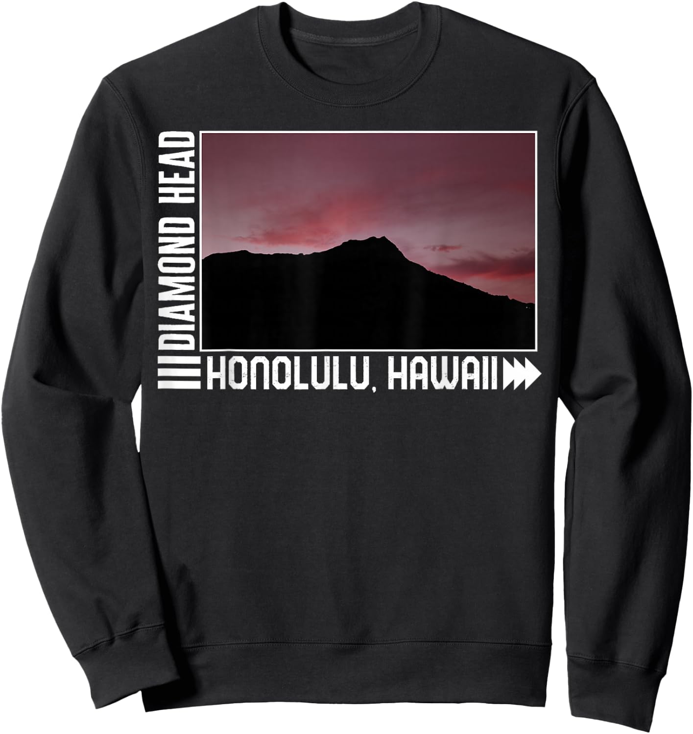 Hawaii Diamond Honolulu Head Hawaii Sunset , Hawaii Beach Sweatshirt - Sweatshirt | Black