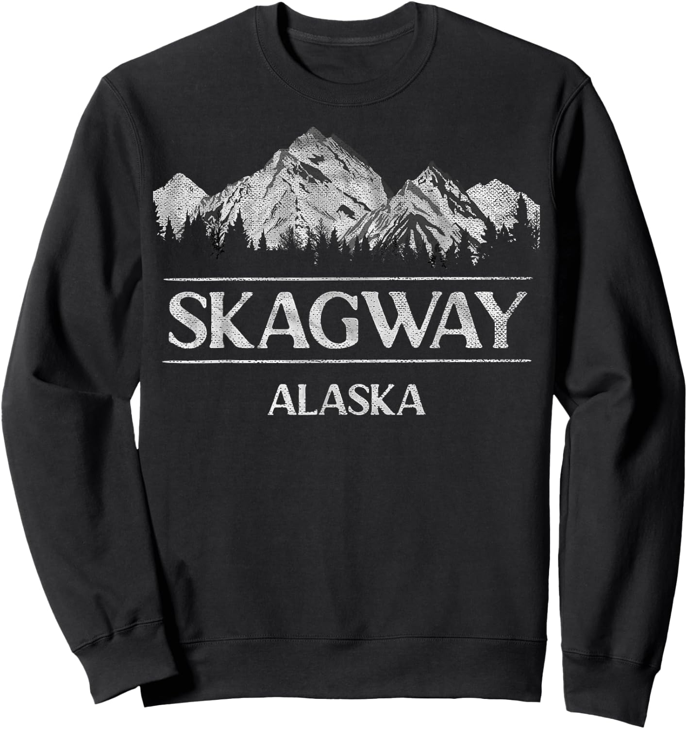 Skagway Alaska Alaskan Wildlife Roadtrip Vacation Sweatshirt - Sweatshirt | Black