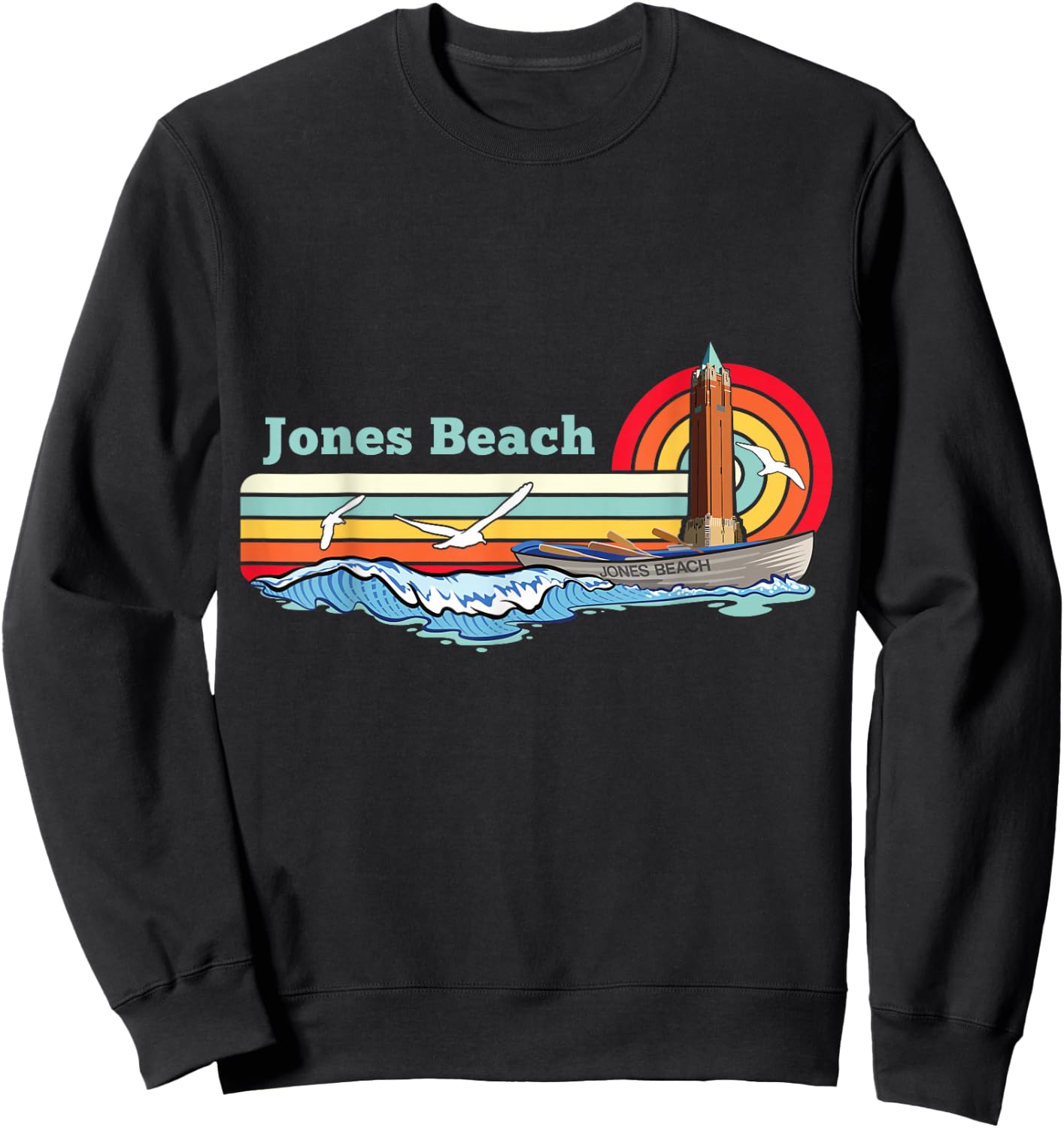 Awesome Jones Beach Long Island New York Sweatshirt - Sweatshirt | Black