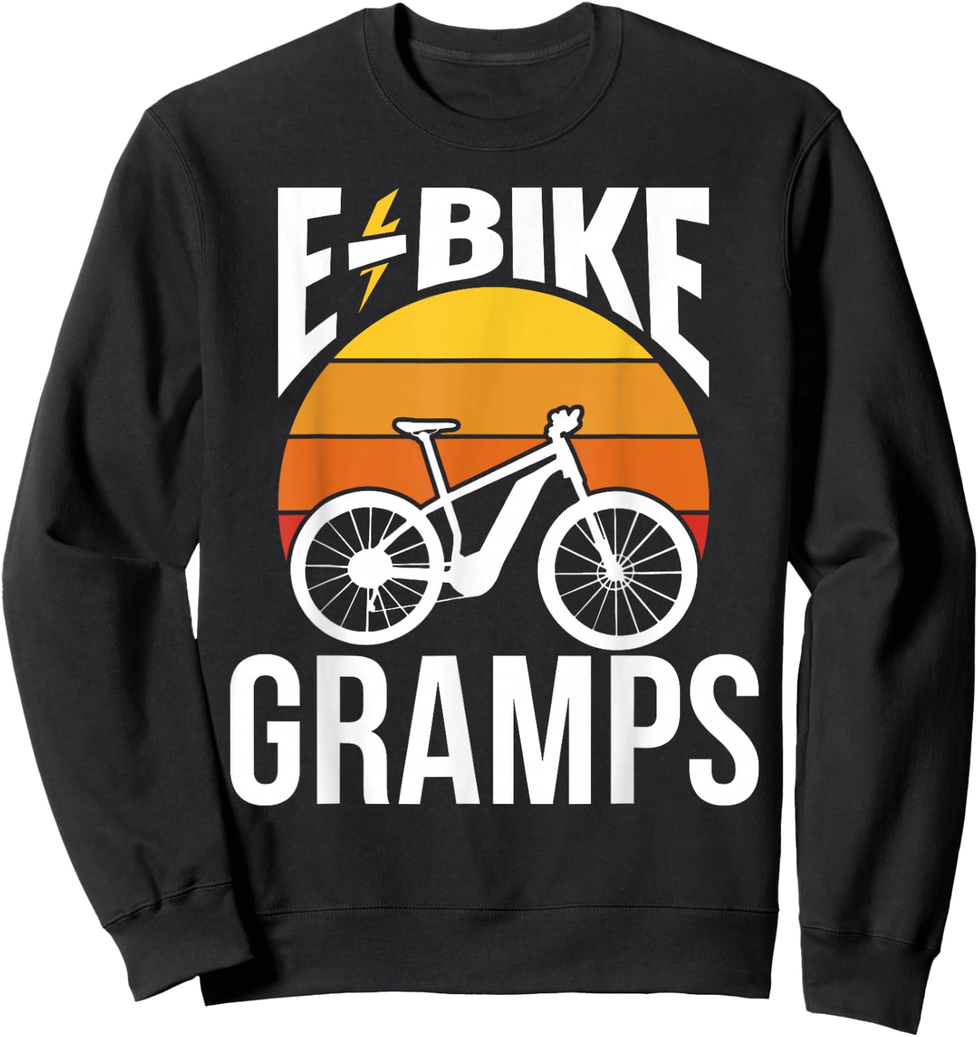 E-Bike Gramps Rider Electric Cycling Cyclist Grandpa Sweatshirt - Sweatshirt | Black