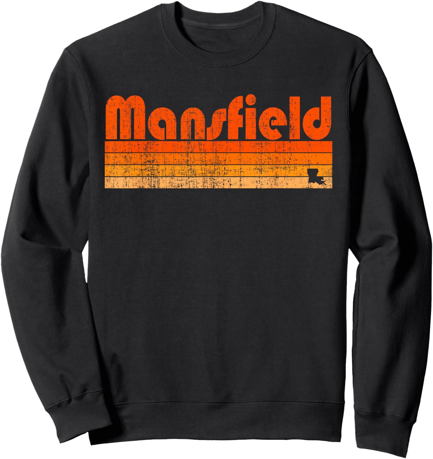 Mansfield, Louisiana Retro 80s Style Sweatshirt - Sweatshirt | Black