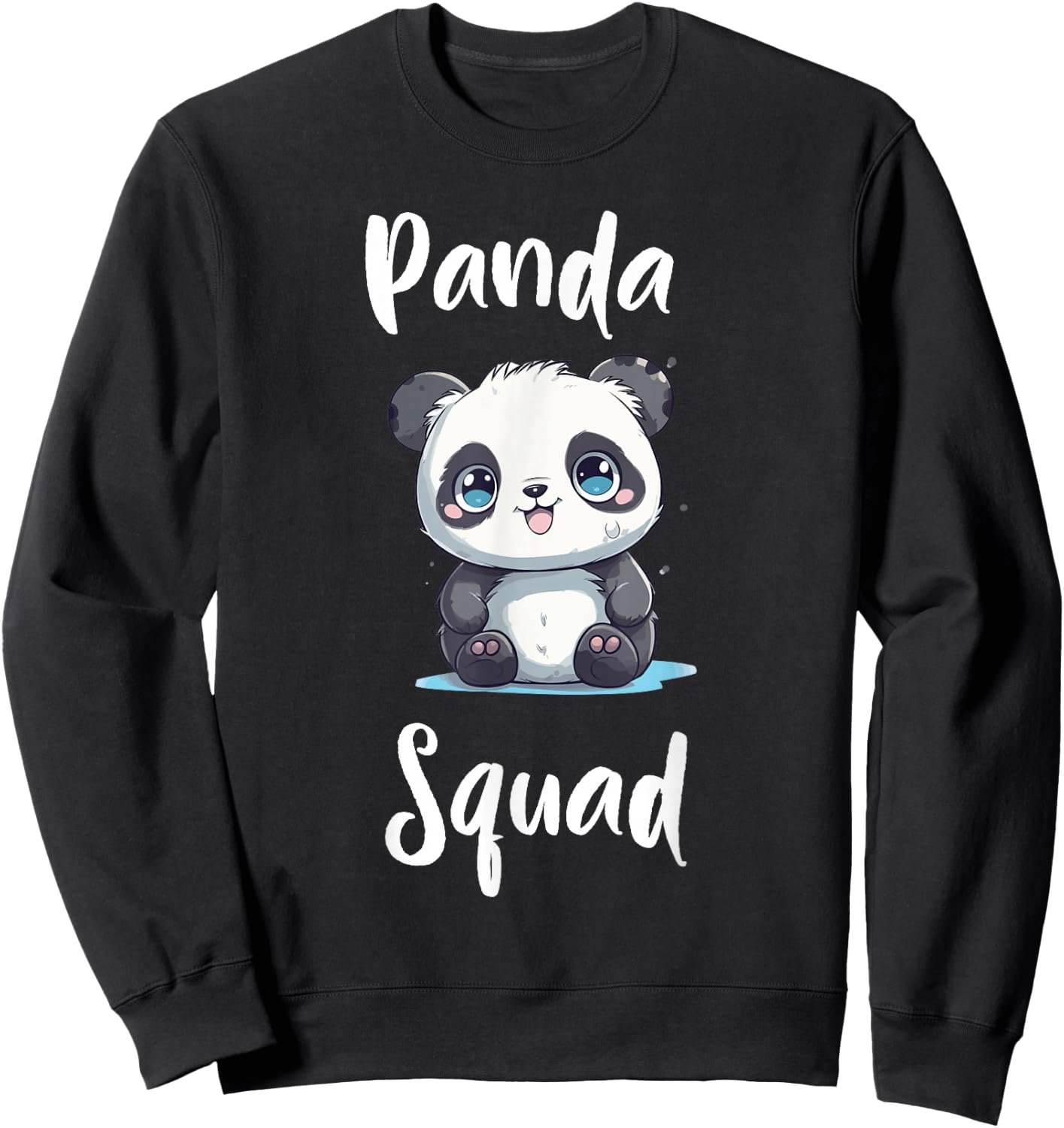 Panda Squad Cute Panda Kids Sweatshirt - Sweatshirt | Black