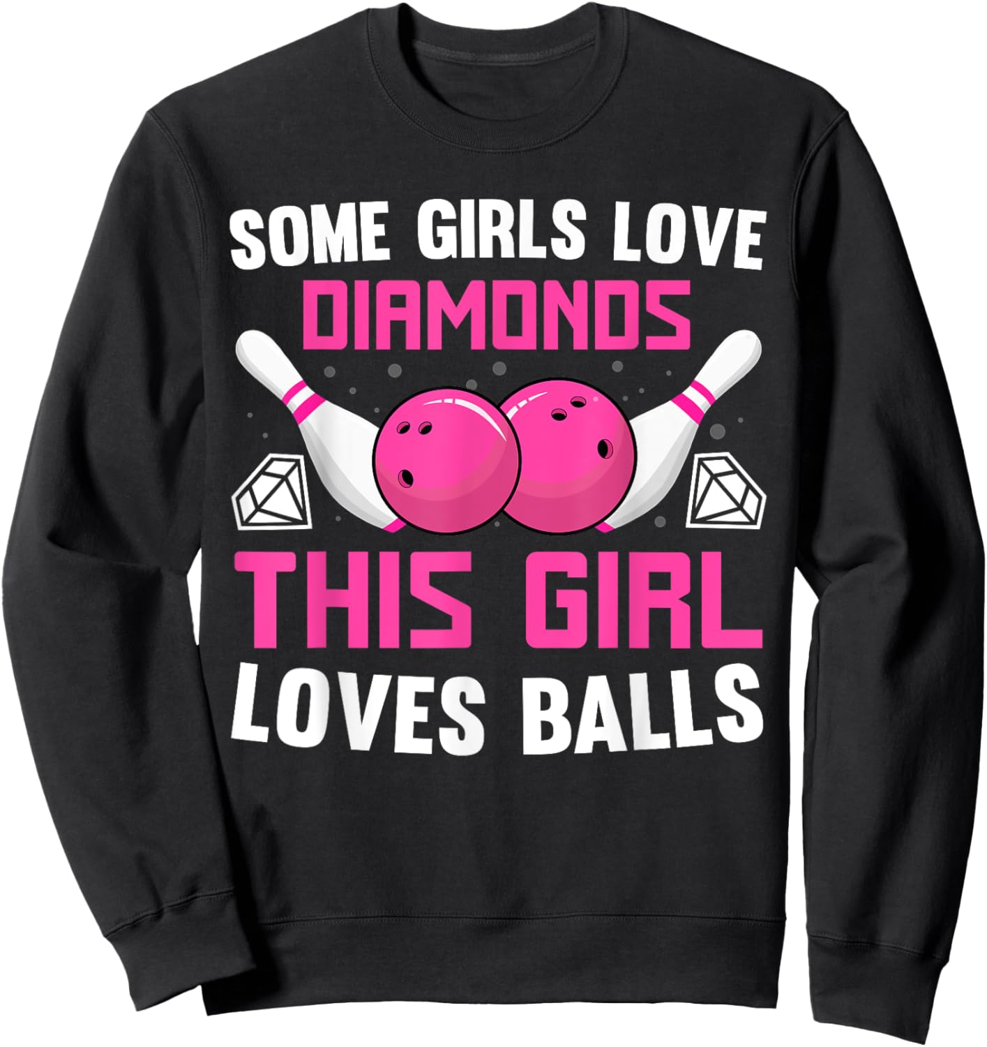 Funny Bowling Art Girls Track Bowling Spare Bowler Sweatshirt - Sweatshirt | Black