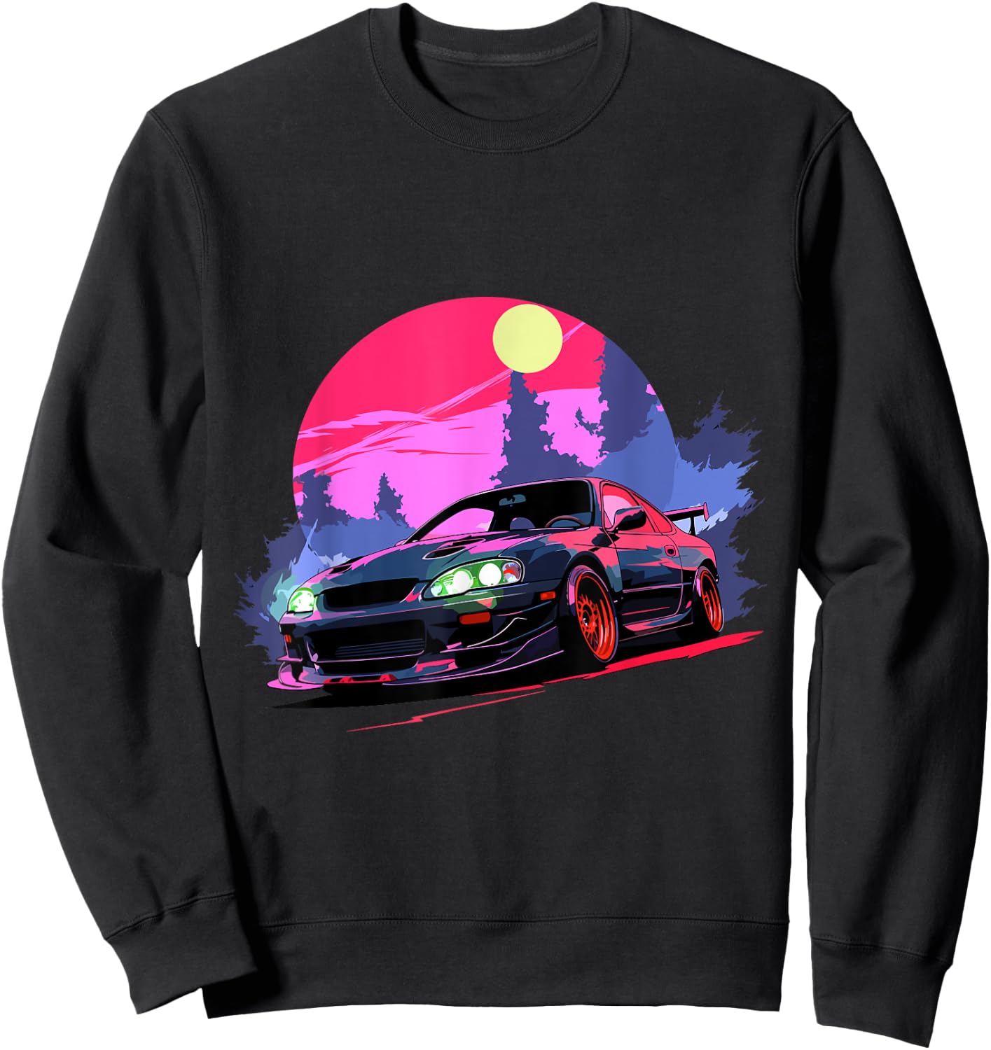 Midnight JDM Night Racer Japanese Race Car Sweatshirt - Sweatshirt | Black