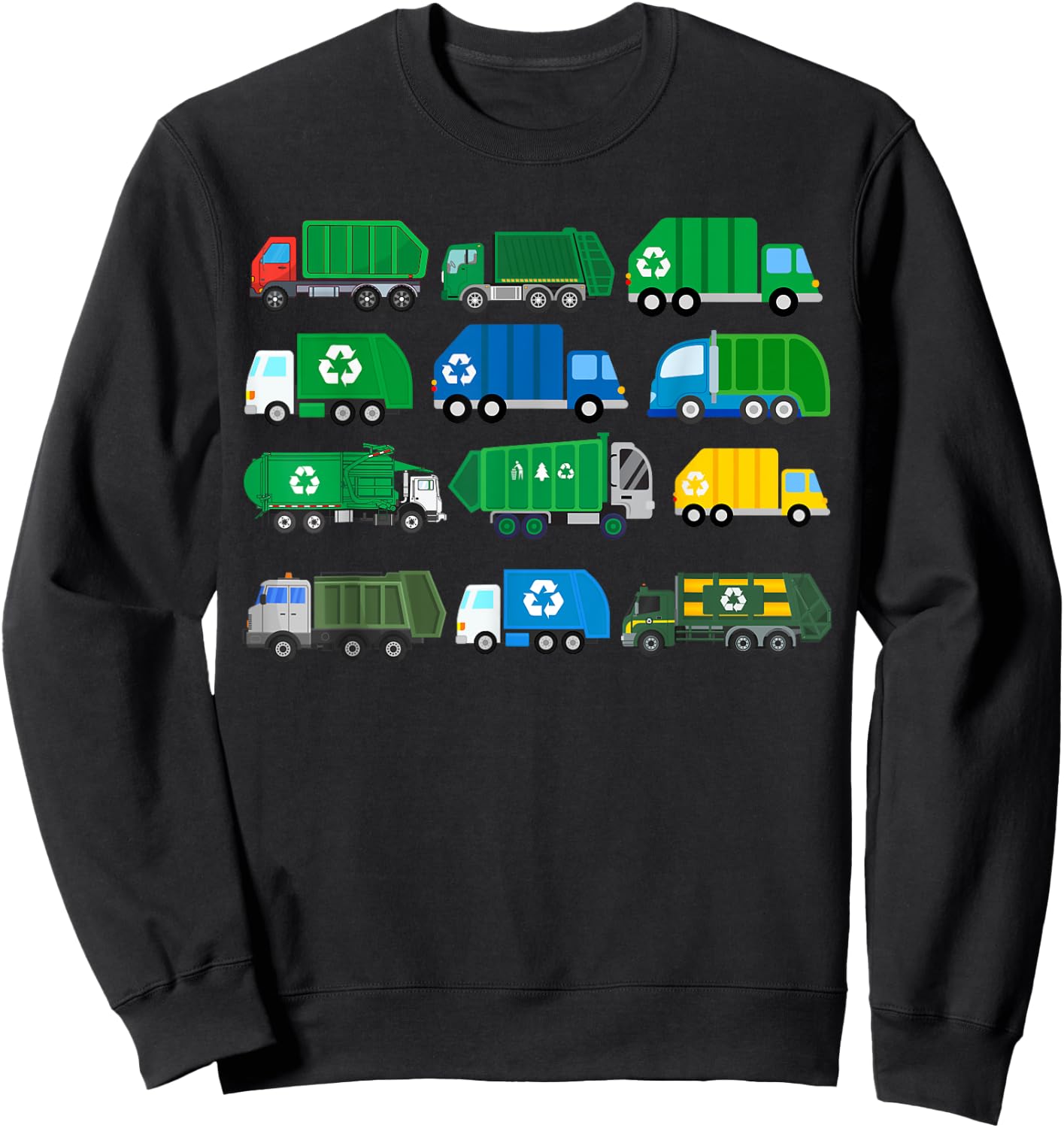 Garbage Truck Trash Trucks Collector Recycling Day Sweatshirt - Sweatshirt | Black