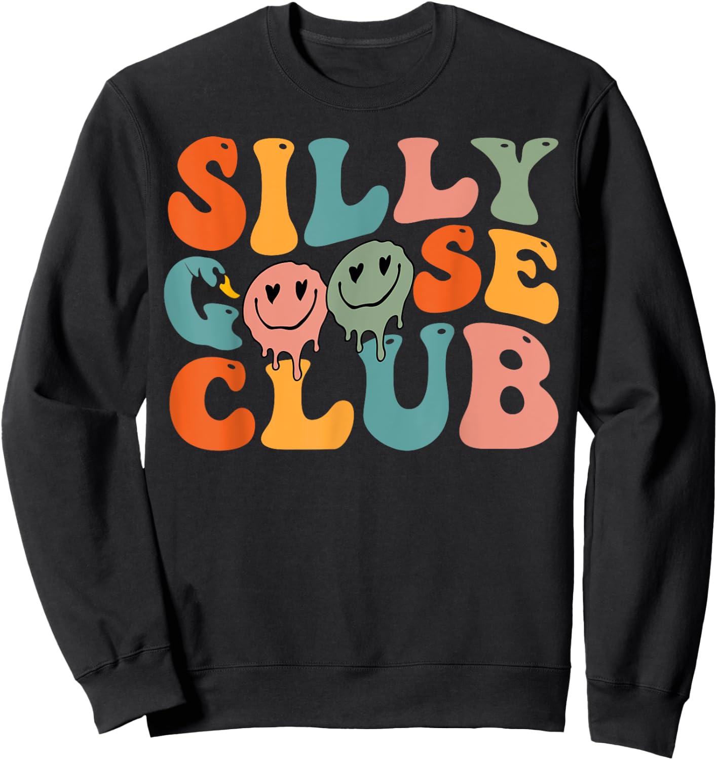 Silly Goose Club Silly Goose Meme Smile Face Trendy Costume Sweatshirt - Sweatshirt | Black