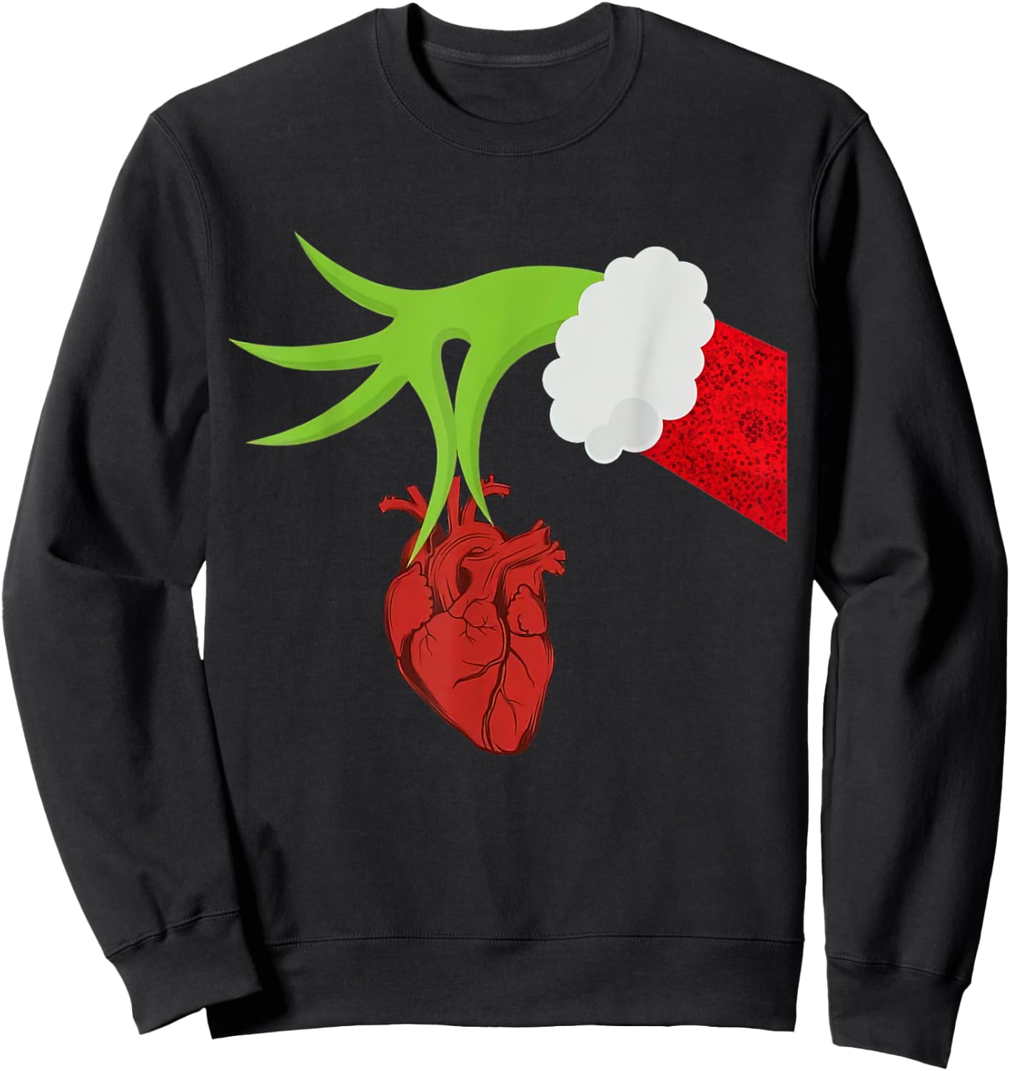 Christmas Cardiac Nurse Heart Anatomy Cardiology RN Nursing Sweatshirt - Sweatshirt | Black