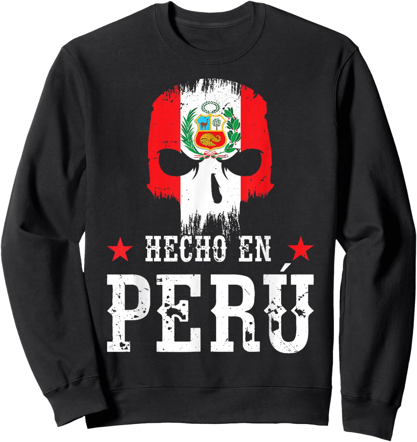 Hecho en Perú Peruvian Heritage Peruvian Flag Peru Sweatshirt - Sweatshirt | Black