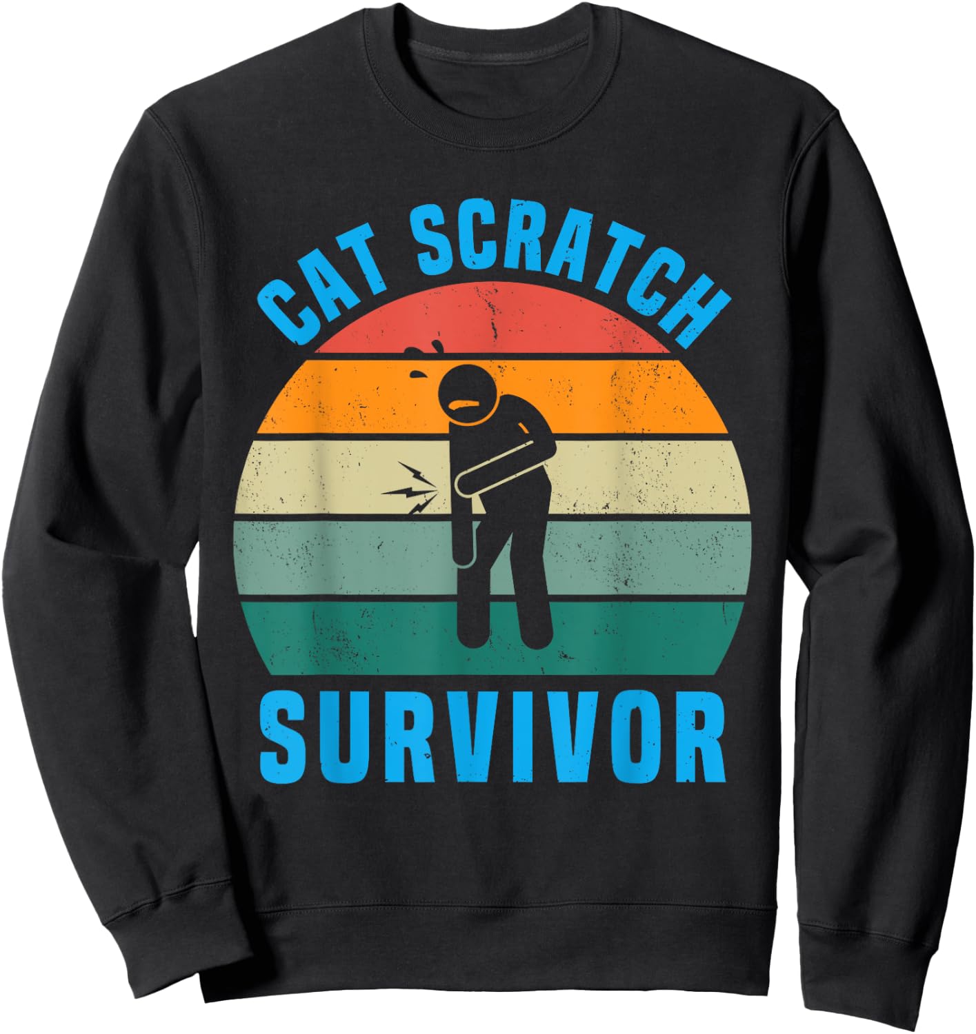 Cat Scratch Survivor I Survived a Feline Scratch Vintage Sweatshirt - Sweatshirt | Black