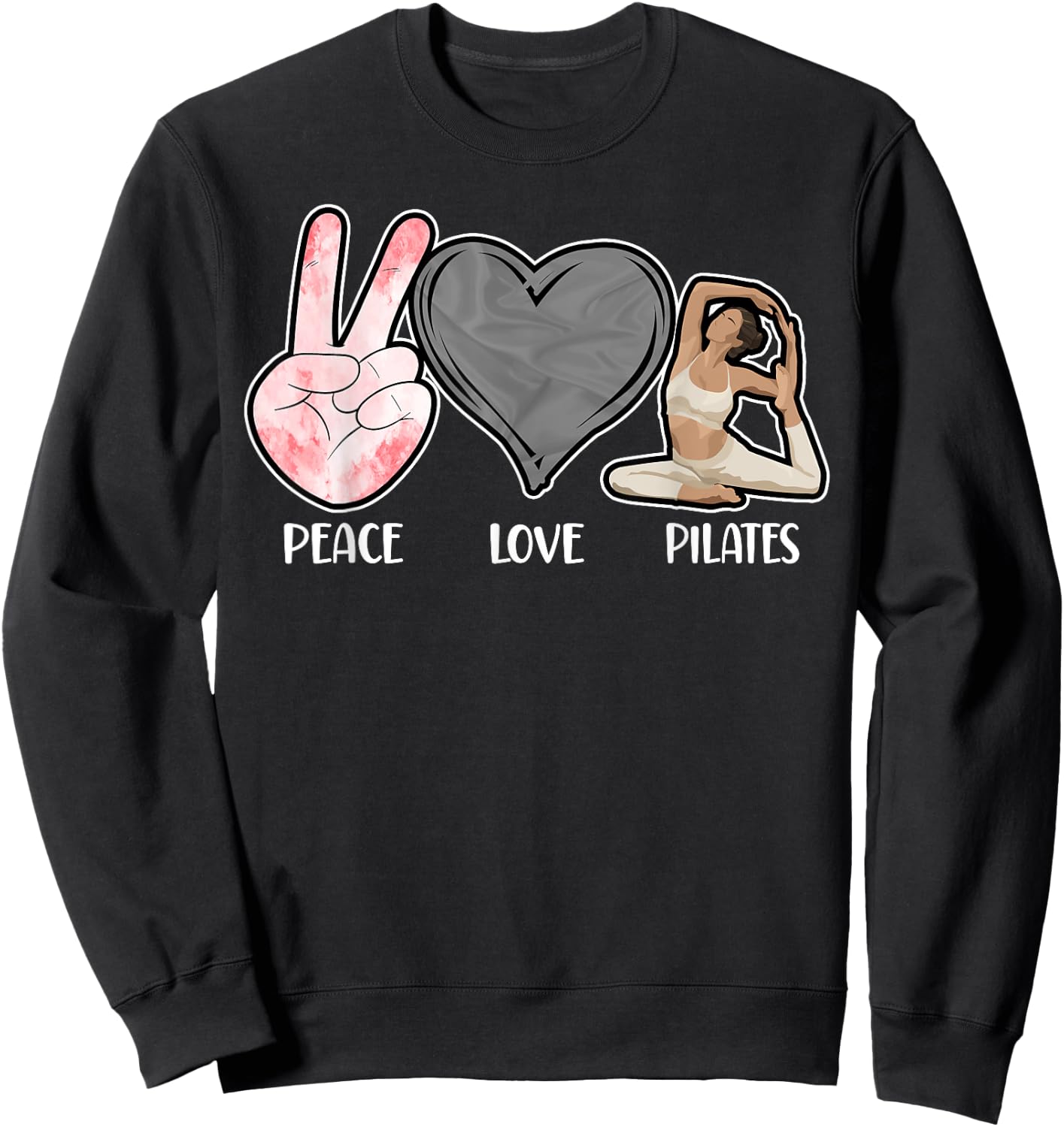 Pilates Instructor Teacher Peace Pilates Sweatshirt - Sweatshirt | Black