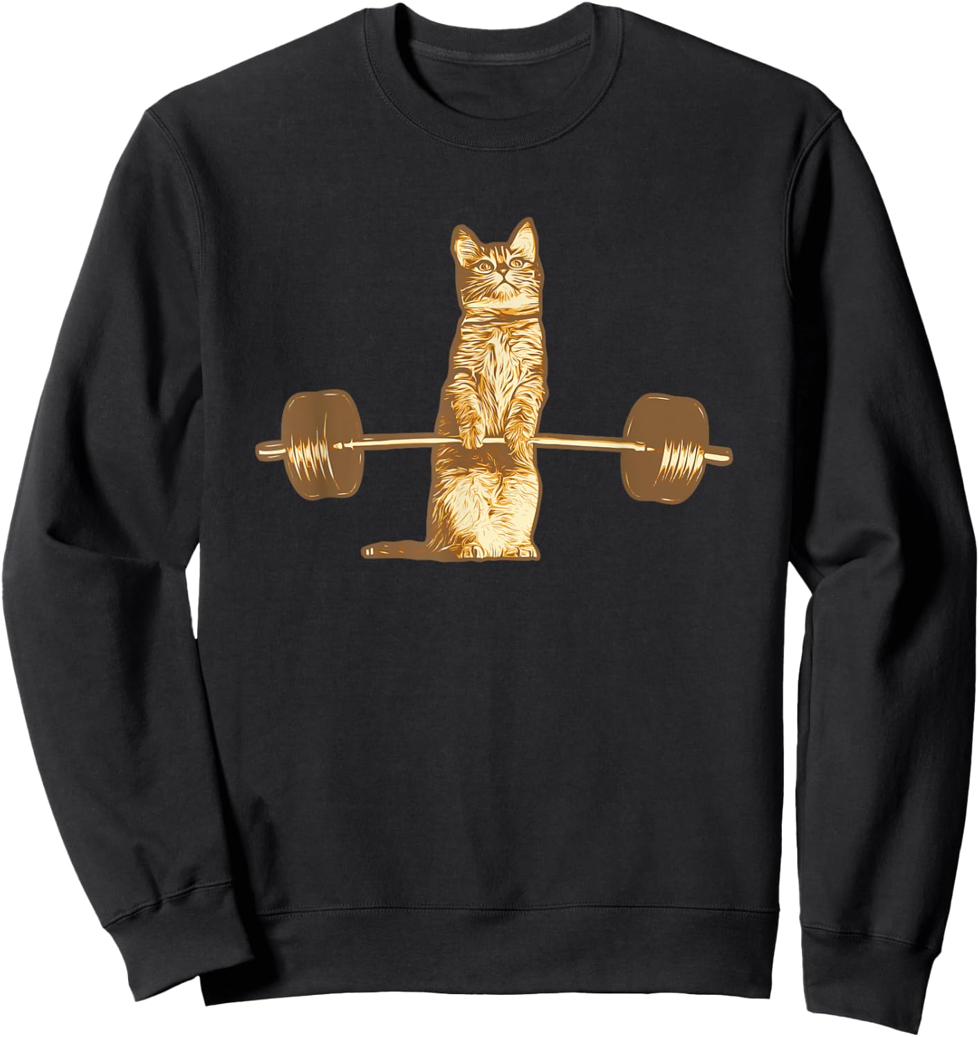 Cat Deadlifts Meow Weightlifting Bodybuilding Gym Sweatshirt - Sweatshirt | Black