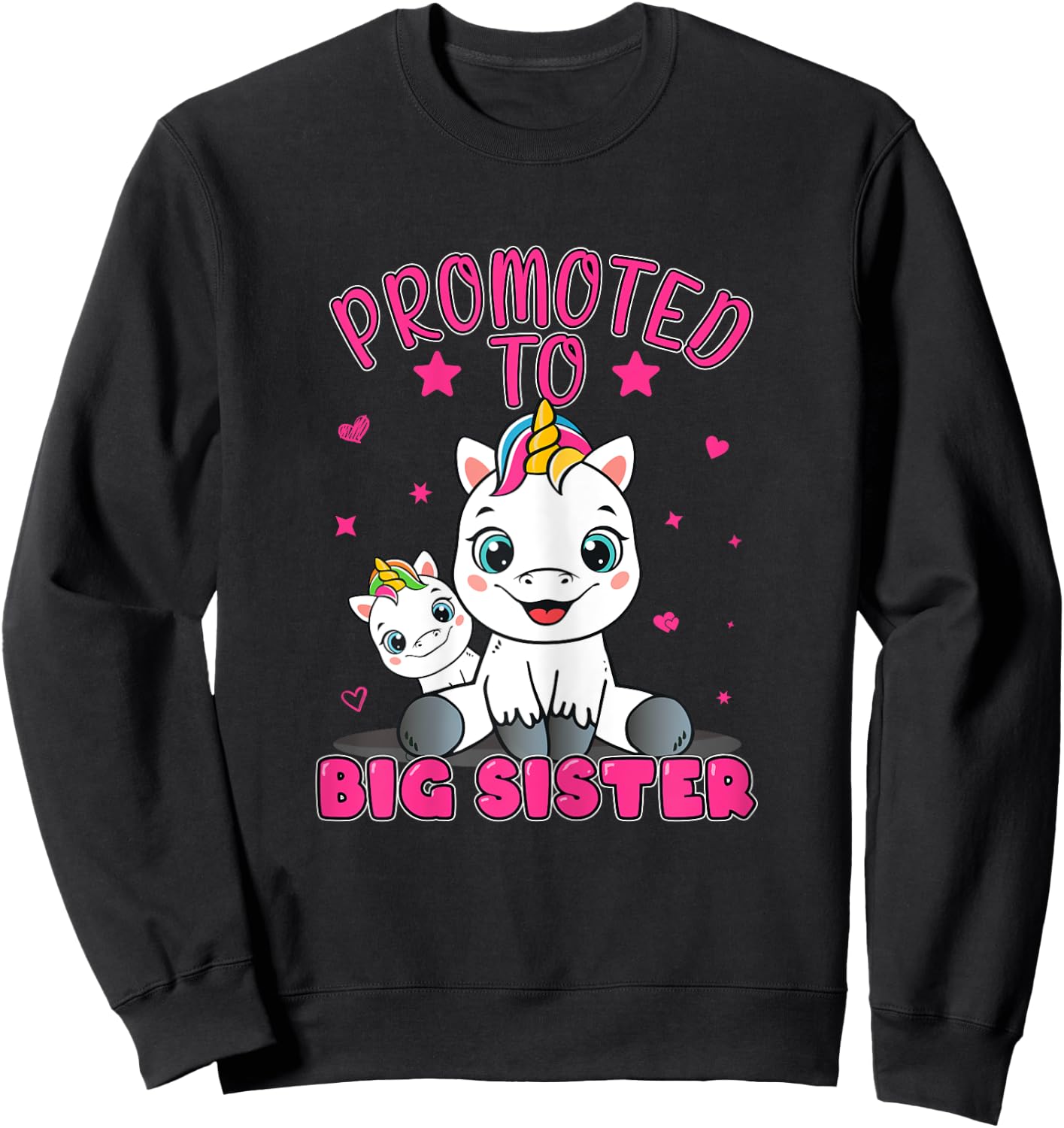 Promoted To Big Sister | Unicorn | Future Sister To Be Girls Sweatshirt - Sweatshirt | Black