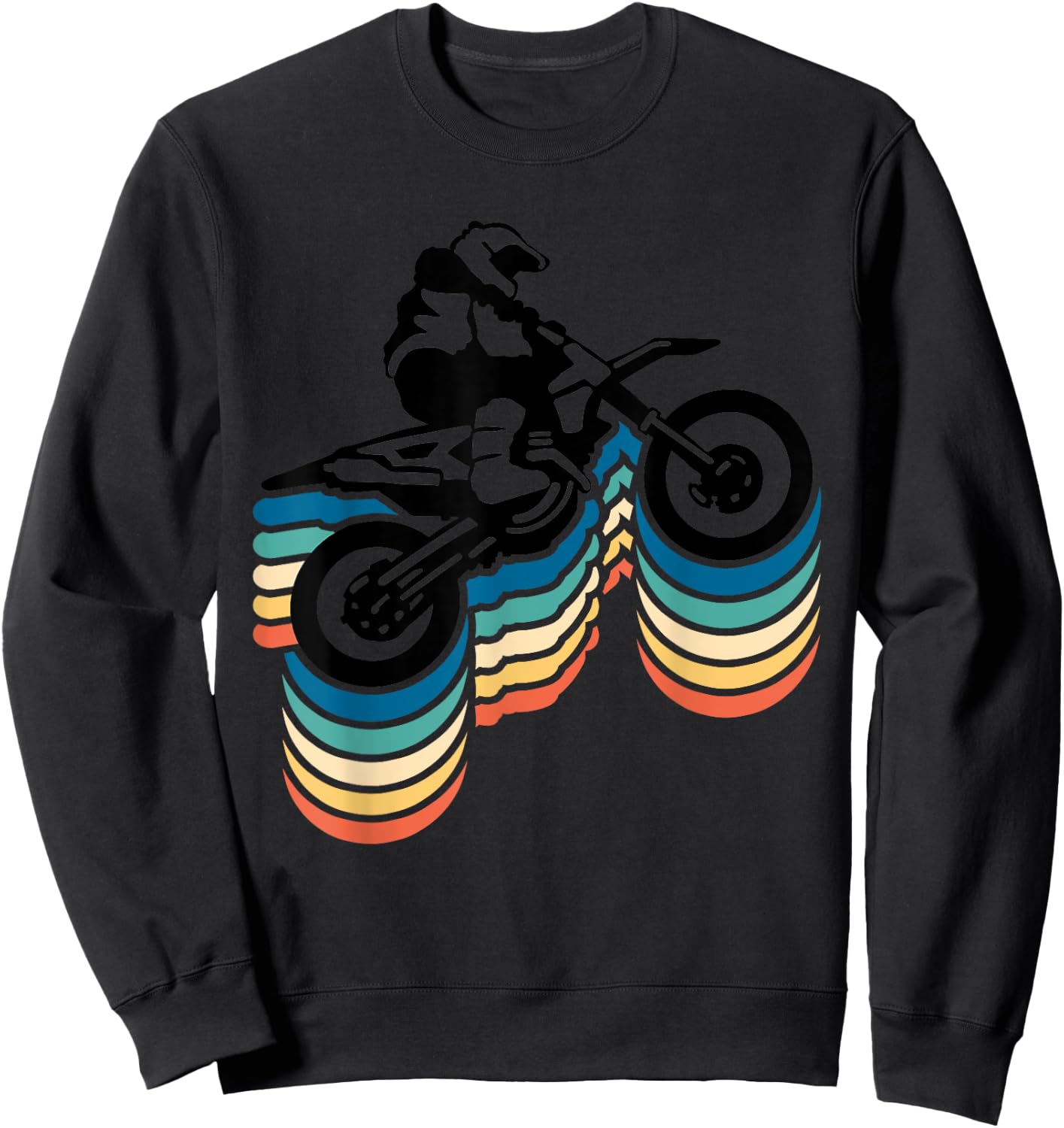 Retro Dirt Bike Rider Funny Enduro Biker Motorcycle Lovers Sweatshirt - Sweatshirt | Black