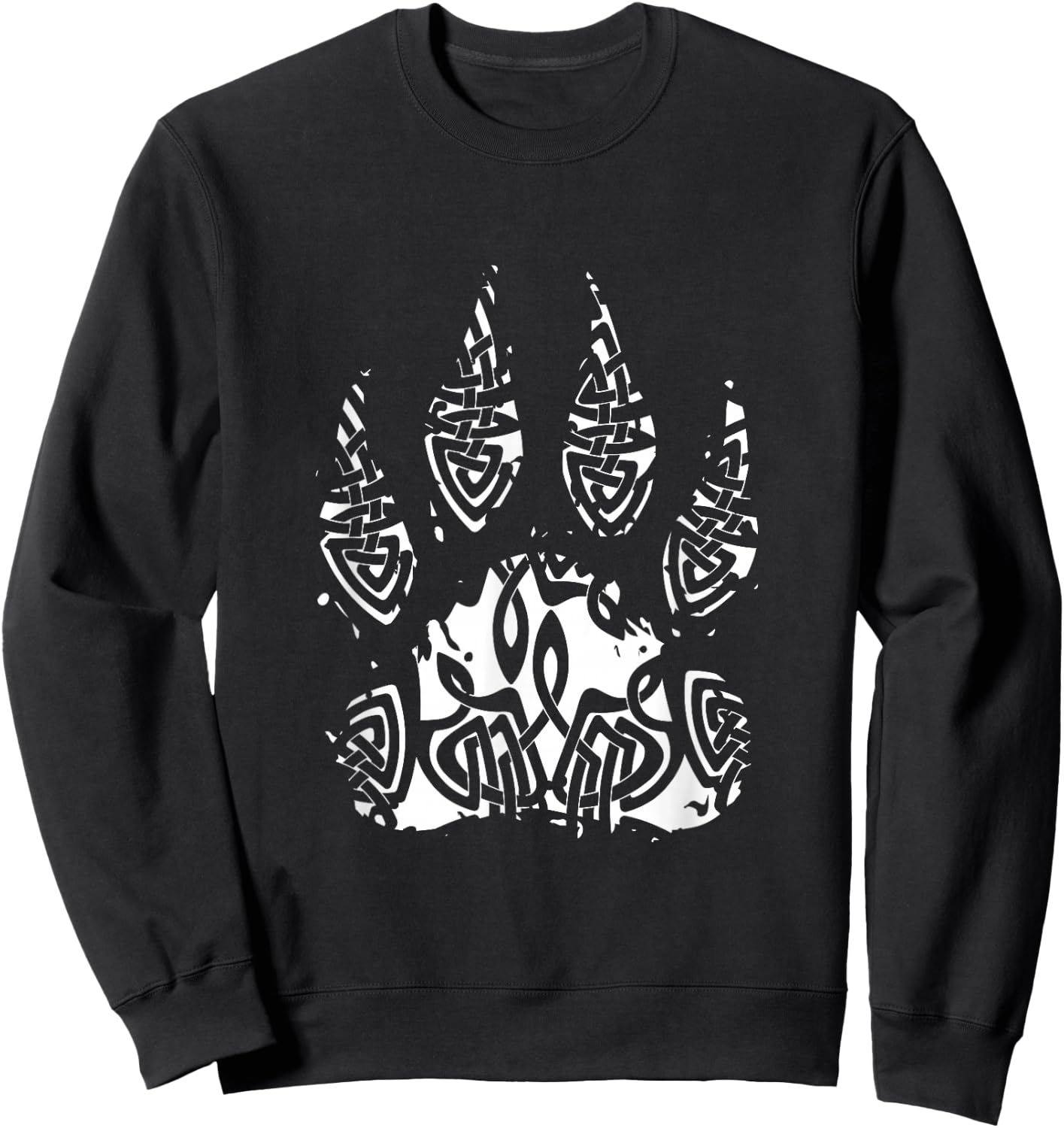 Viking Wolf Paw Raven Warrior Mythology Scandinavian Norway Sweatshirt - Sweatshirt | Black
