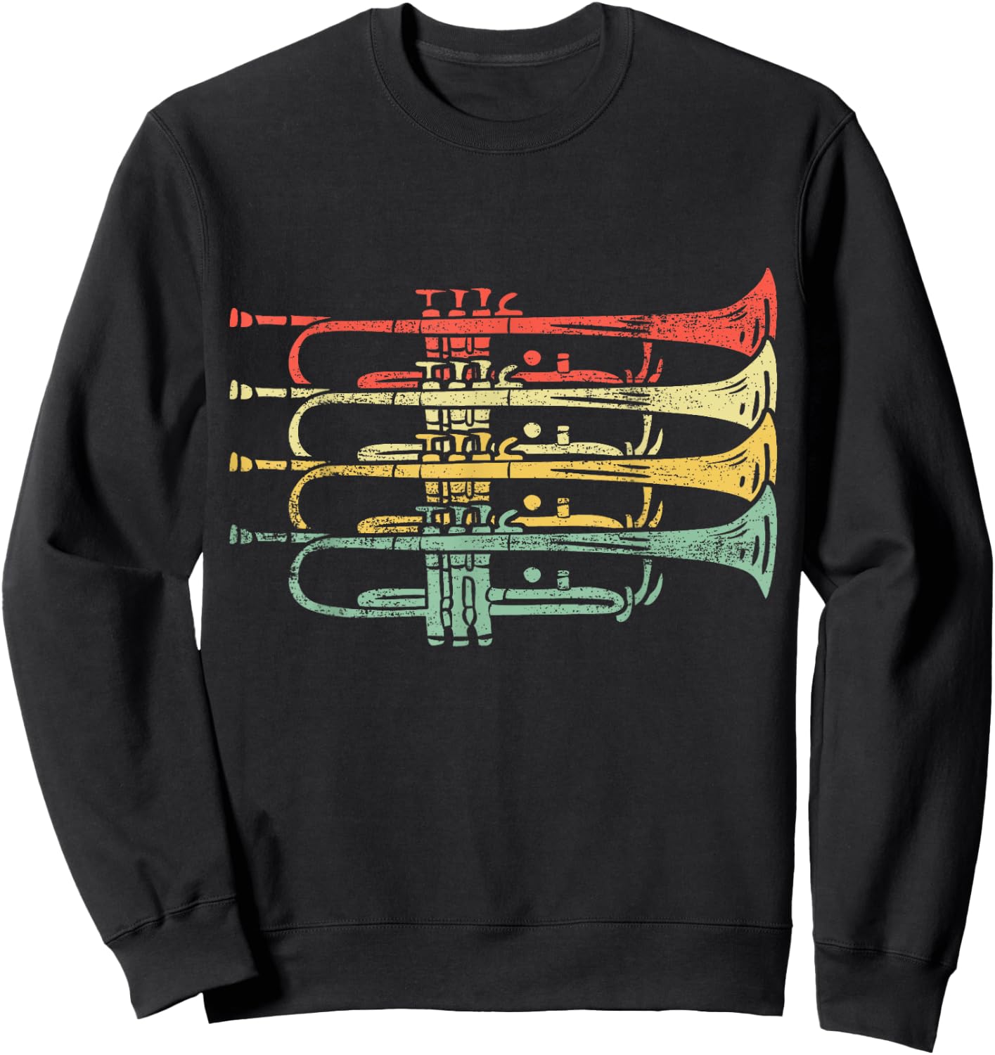 Vintage Trumpets Brass Band Sweatshirt - Sweatshirt | Black