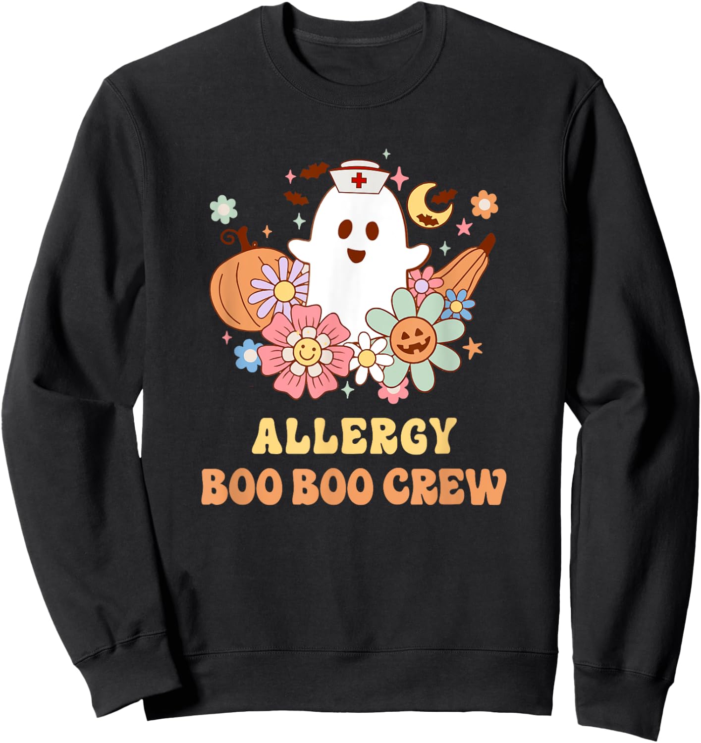 Allergy Boo Boo Crew Nurse Halloween Sweatshirt - Sweatshirt | Black