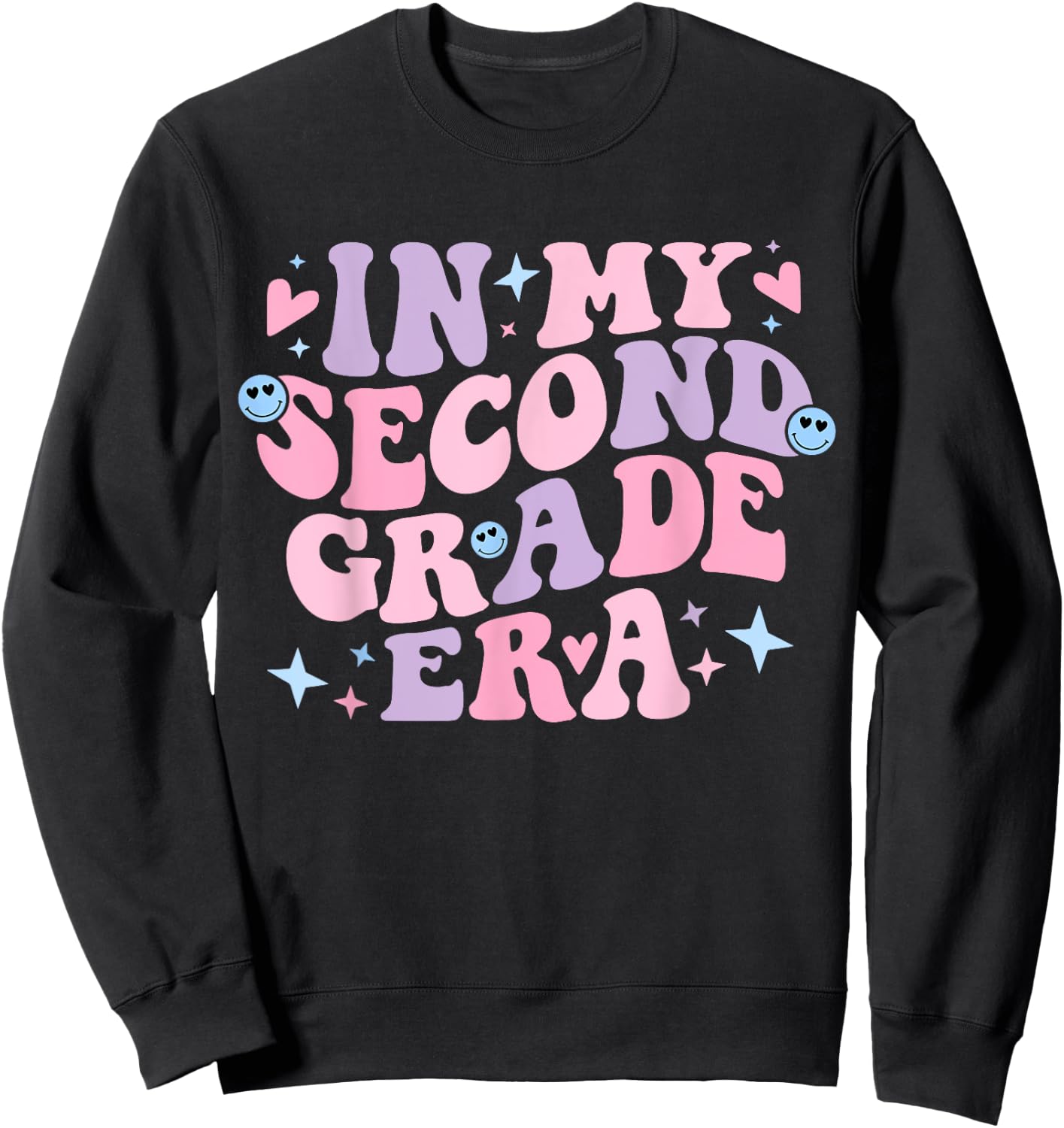 In My Second Grade Era Groovy Back to School Teaching Women Sweatshirt - Sweatshirt | Black
