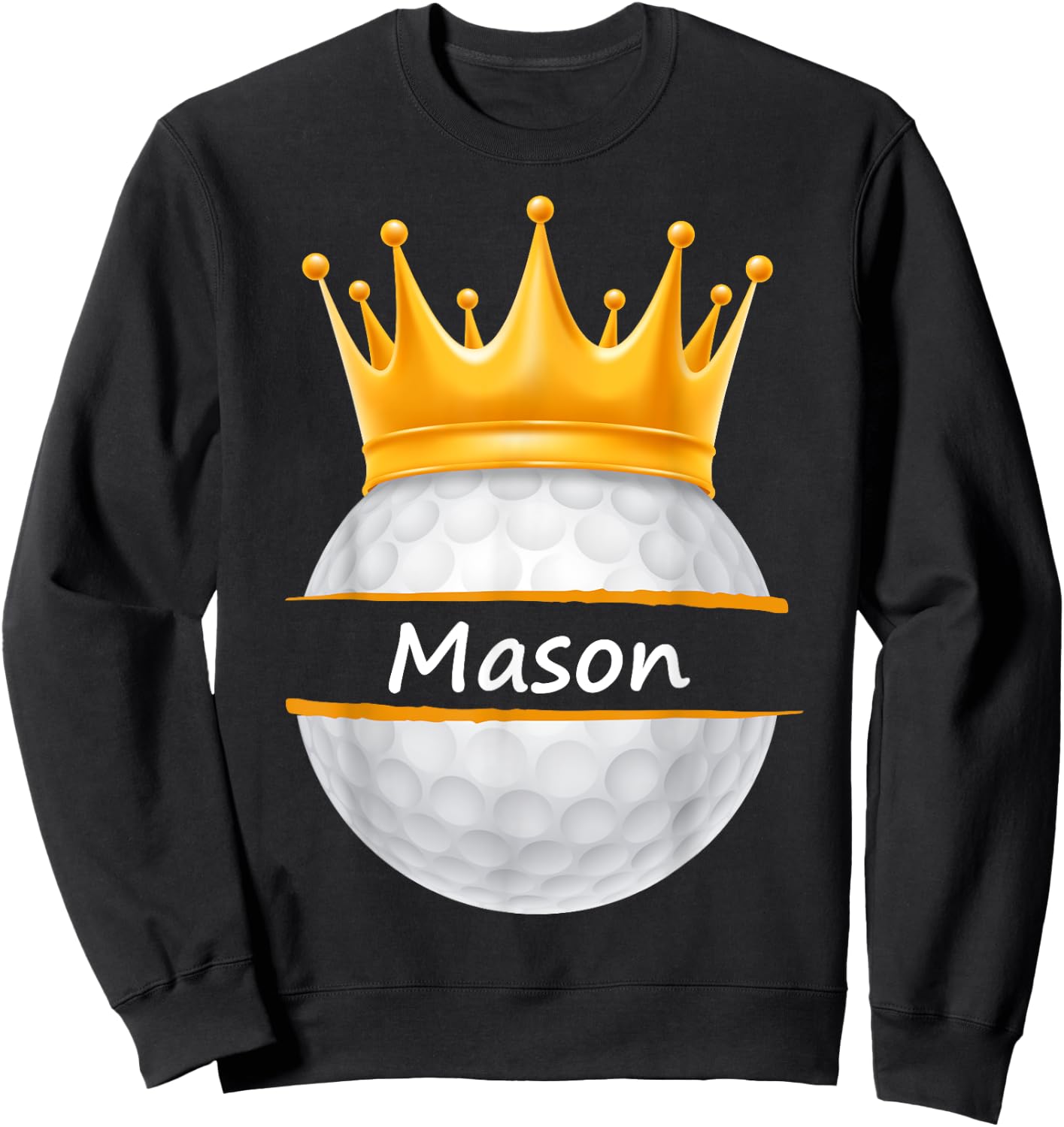 Novelty Golf Personalized Name Mason Sports Dad Sweatshirt - Sweatshirt | Black