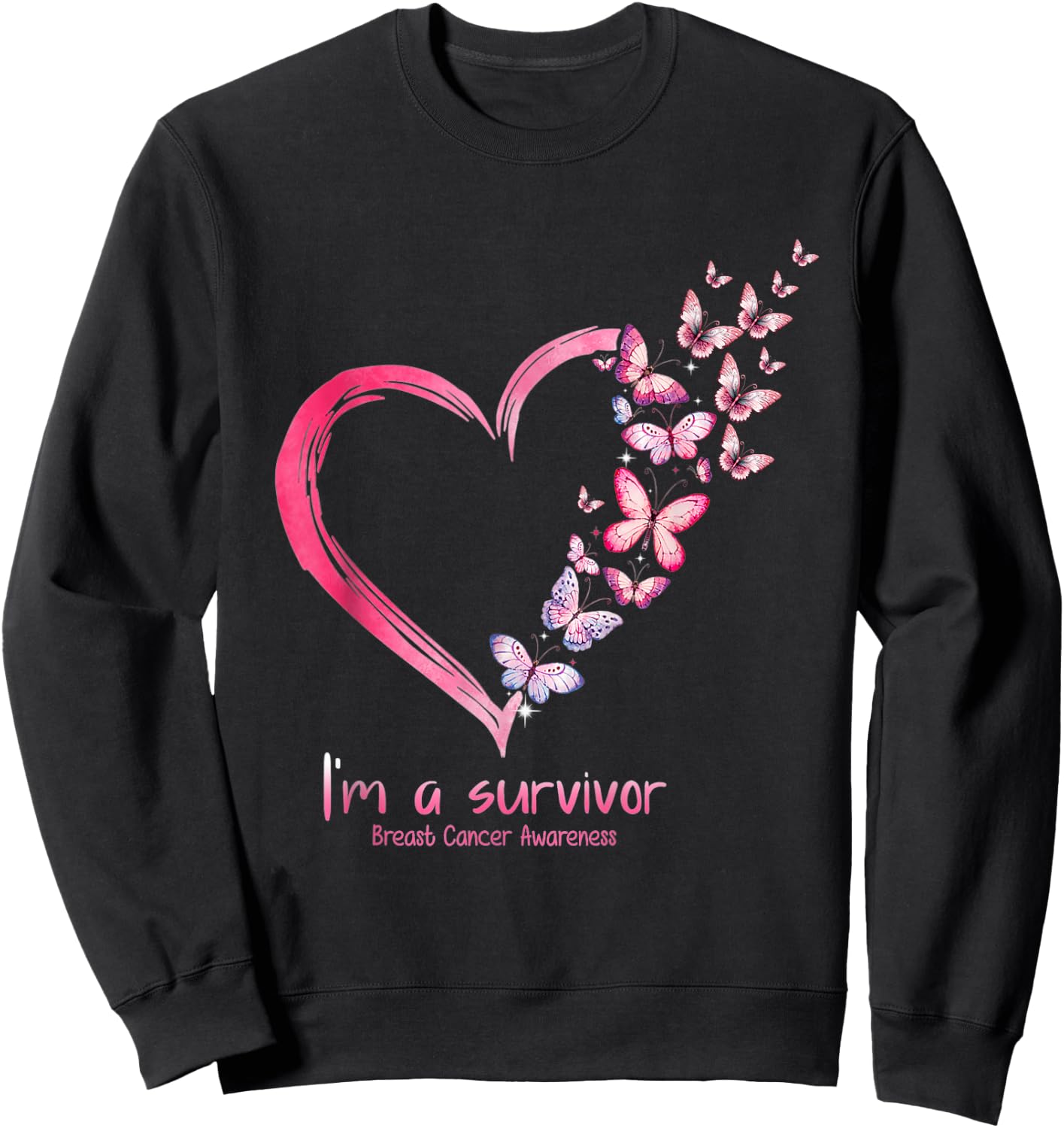 Breast Cancer Awareness I'm a Survivor Sweatshirt - Sweatshirt | Black
