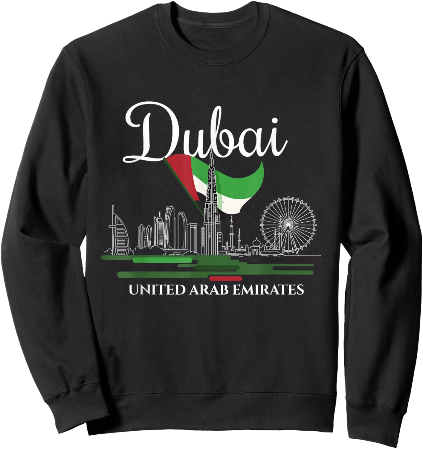 Dubai United Arab Emirates UEA quotes and designs Sweatshirt - Sweatshirt | Black