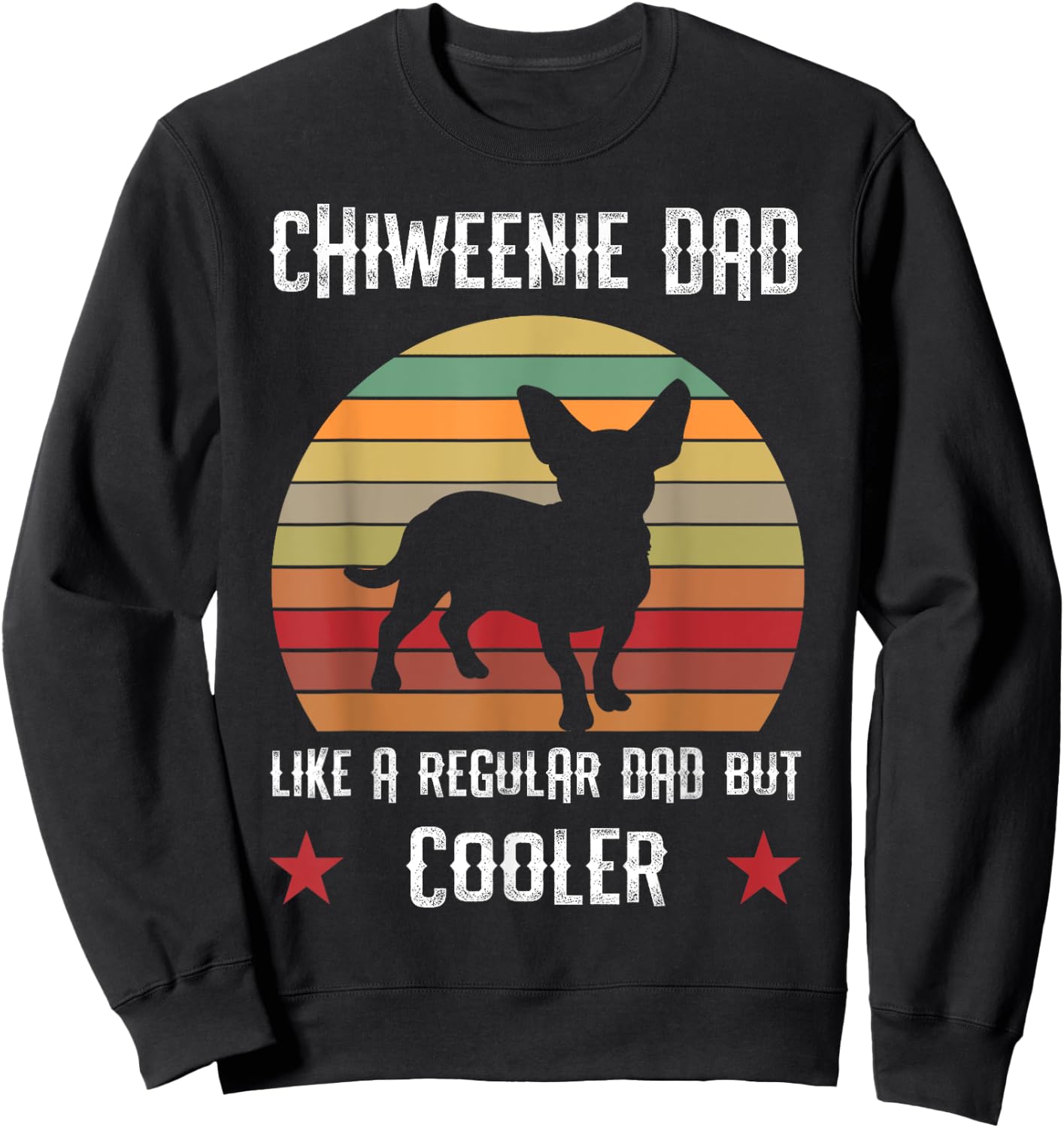 Chiweenie Hybrid Dog Dad Retro Vintage Trainer Father's Day Men Women Kids Sweatshirt - Sweatshirt | Black