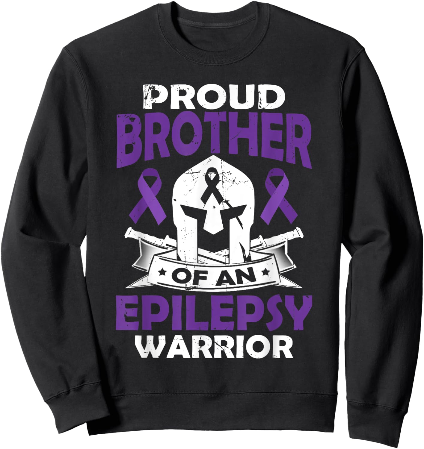Proud Brother Of Epilepsy Warrior Seizure Disorder Awareness Sweatshirt - Sweatshirt | Black