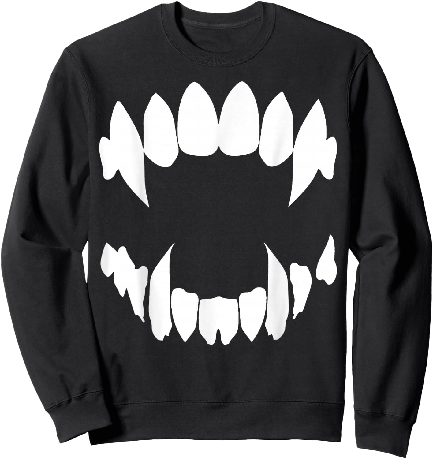 Vampire Fangs Occult Dark Grunge Bite Goth Aesthetic Teeth Sweatshirt - Sweatshirt | Black