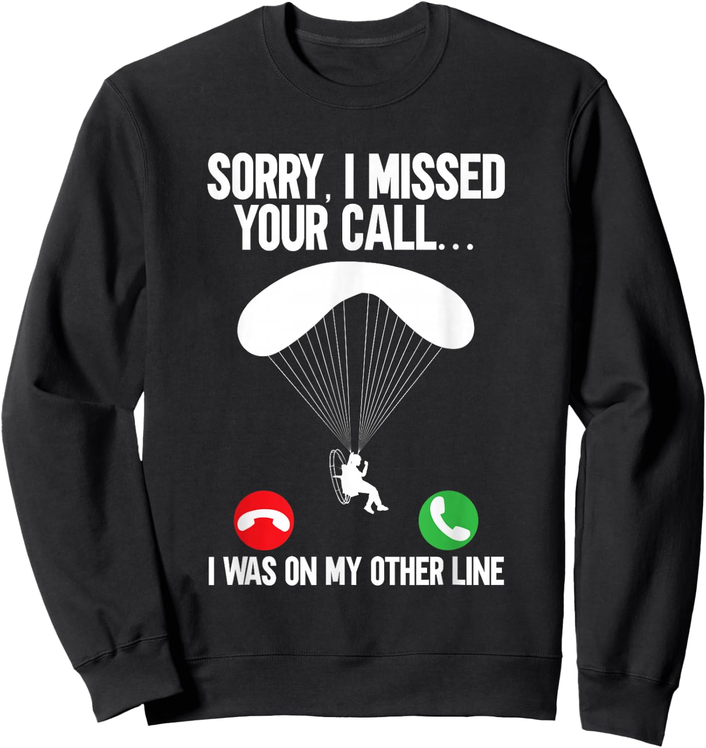 Parasol Flying Motorised Paraglider Sweatshirt - Sweatshirt | Black